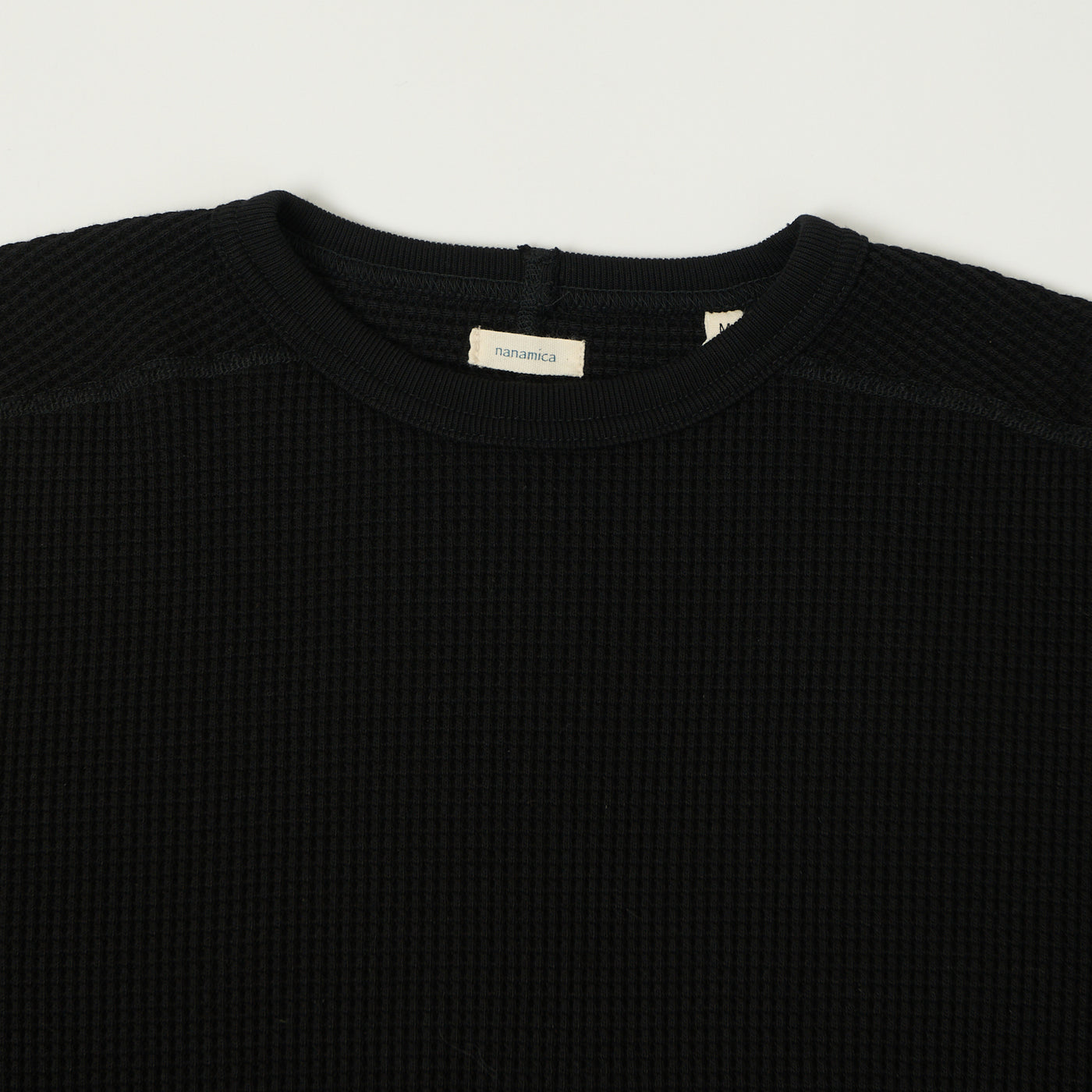 Nanamica Waffle Knit Long Sleeve Thermal - Black