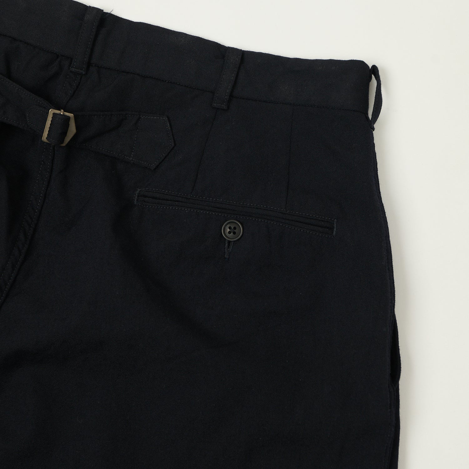 Nanamica Wool Gabardine Double Pleated Trousers - Dark Navy