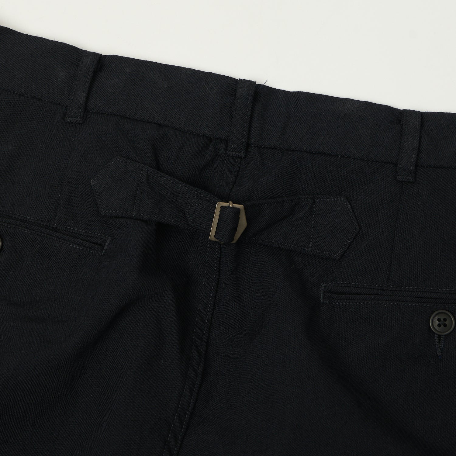 Nanamica Wool Gabardine Double Pleated Trousers - Dark Navy