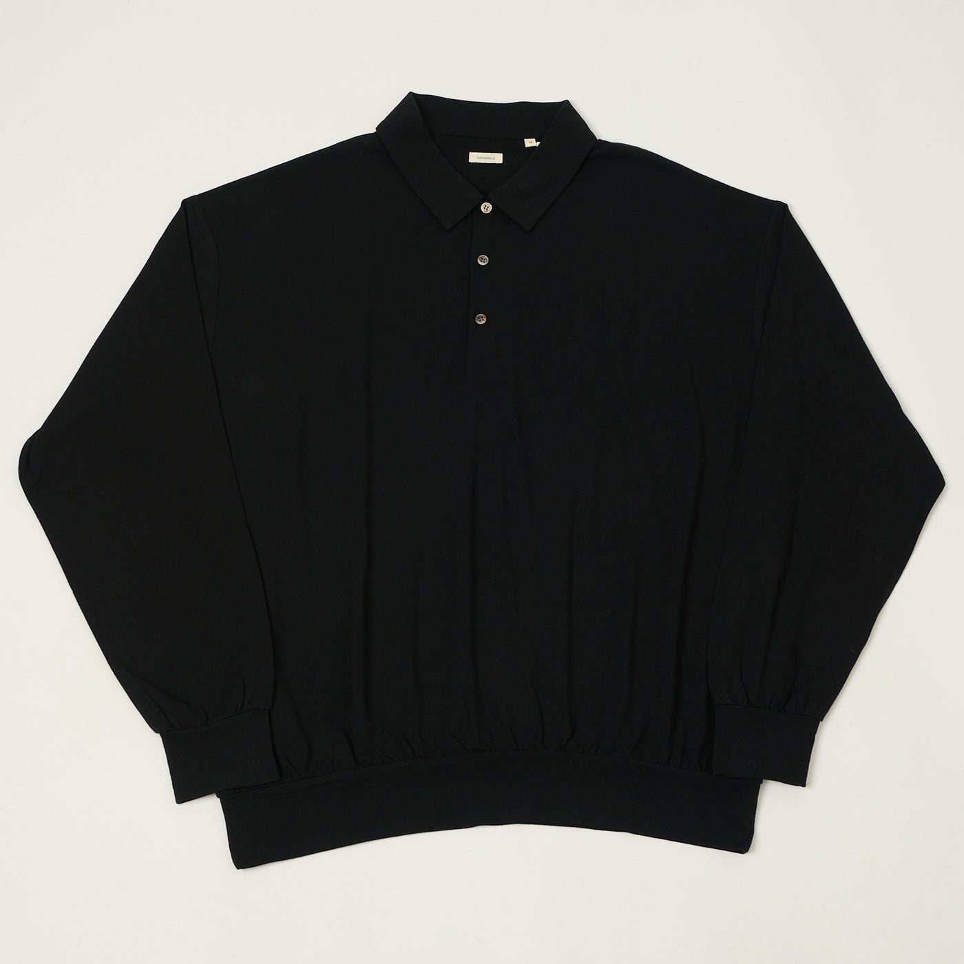 Nanamica Superfine Wool Jersey Polo Shirt - Black