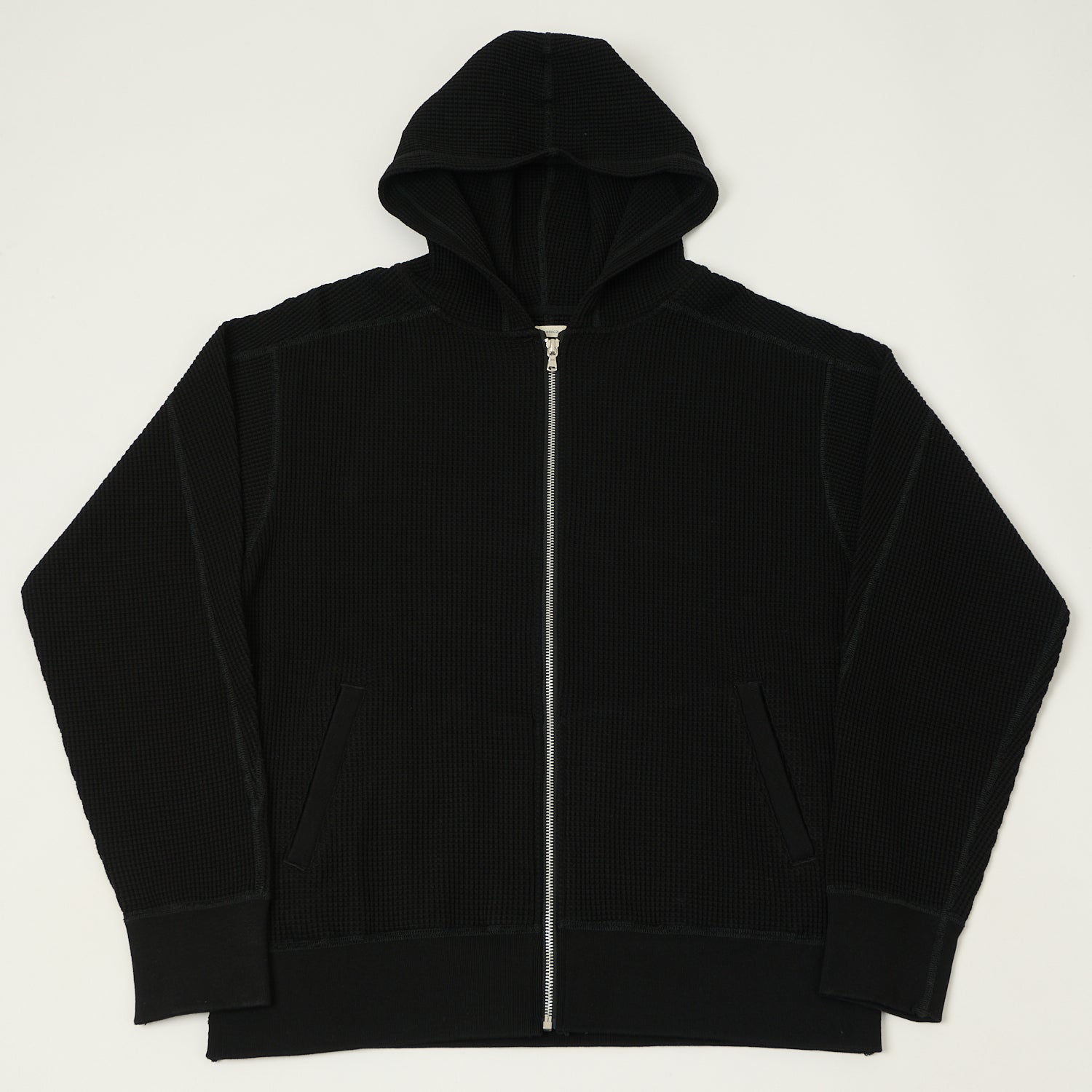 Nanamica Zip Through Thermal Hoodie - Black