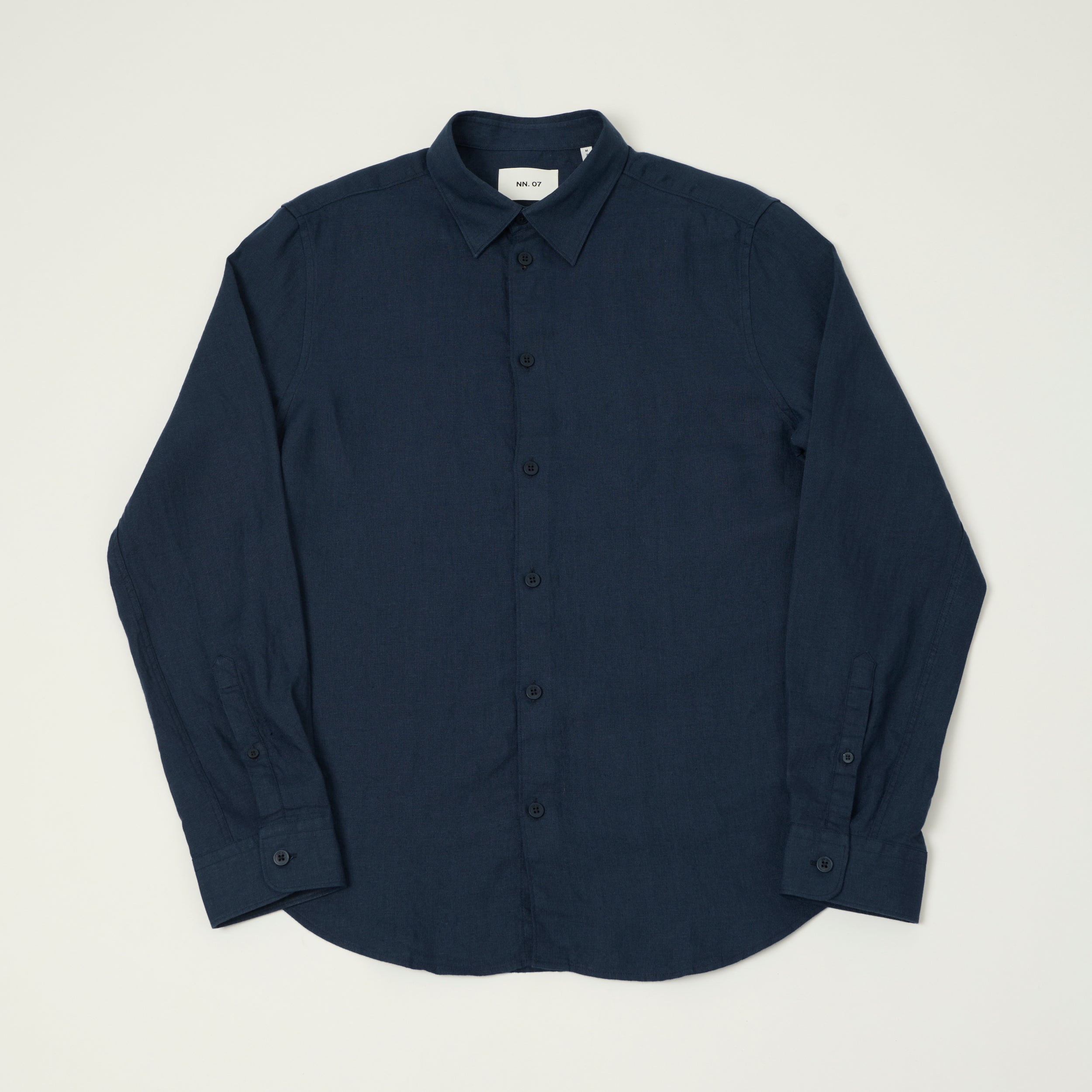 NN07 'Enzo' Classic Linen Shirt - Navy Blue