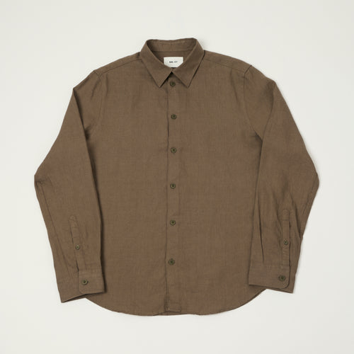 NN07 'Enzo' Classic Linen Shirt - Mable Husk