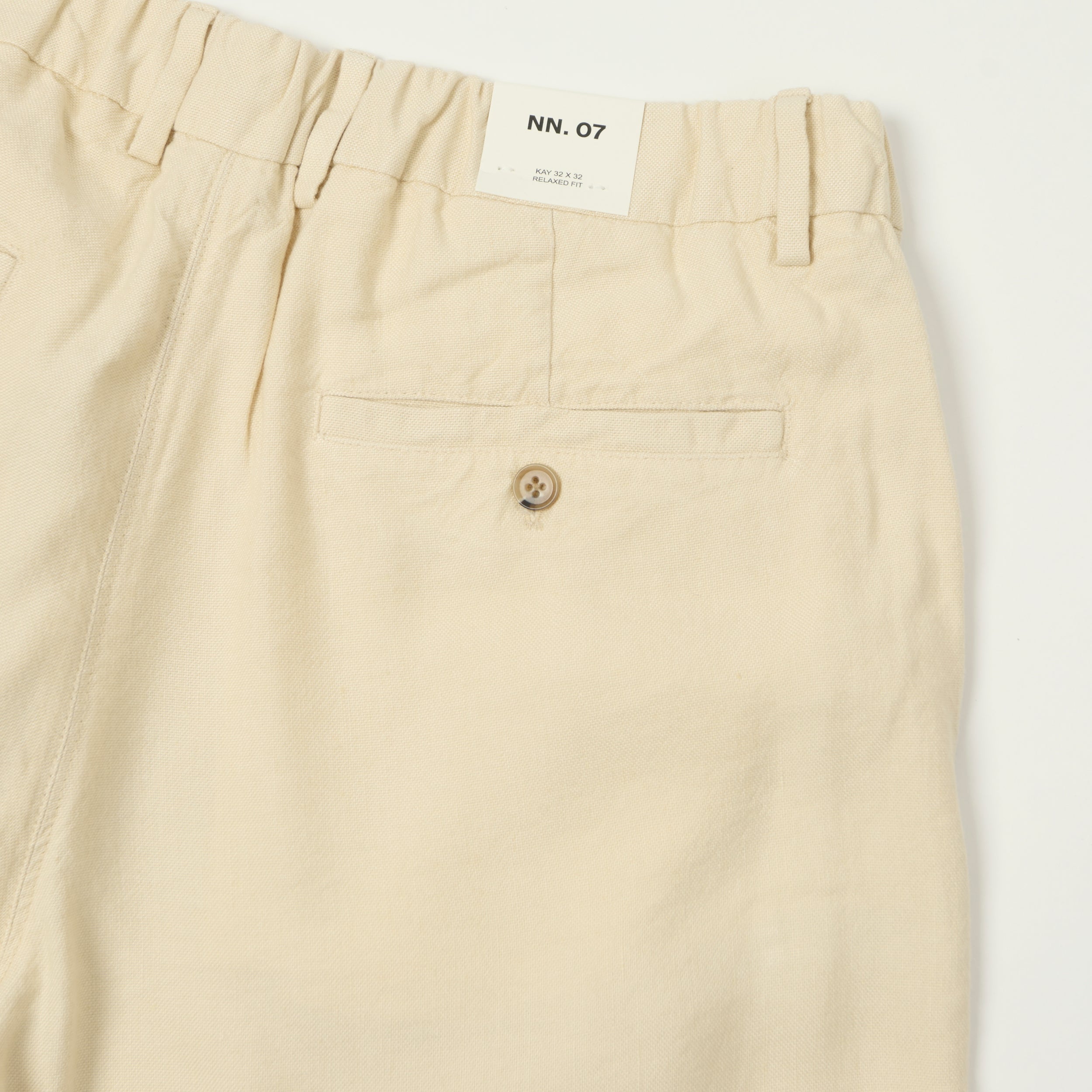 NN07 'Kay' Relaxed Linen Blend Pleated Trouser - Ivory