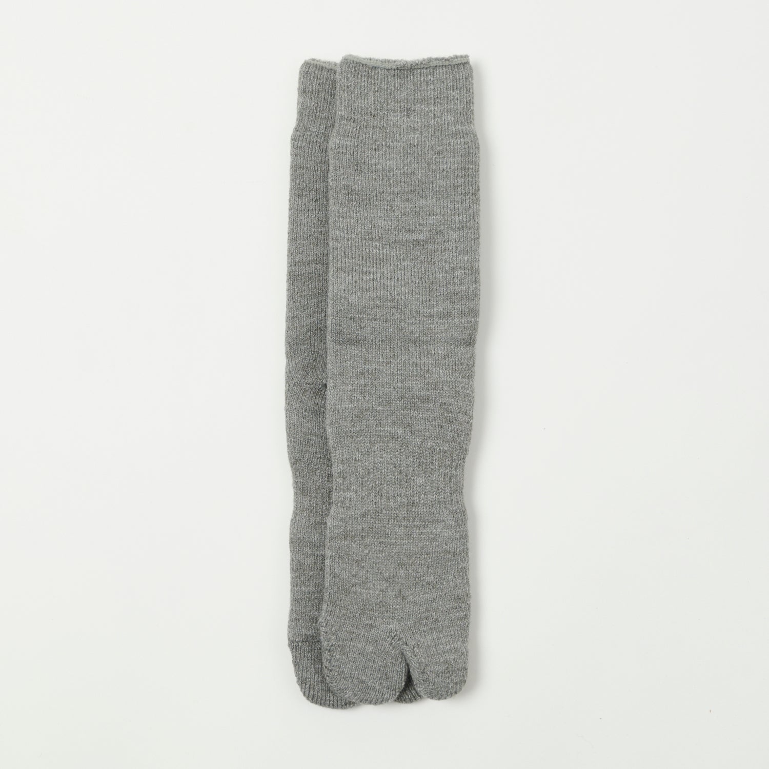 Nodal Brushed Pile Tabi Sock - Grey