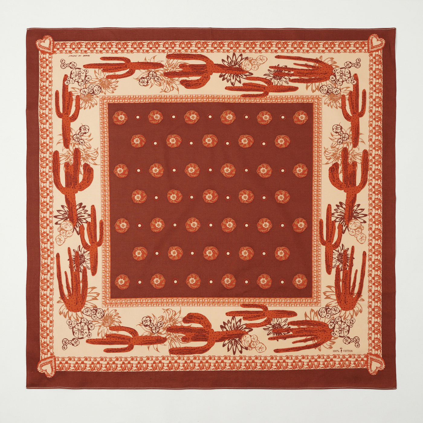 One Ear Brand 'Hikuri' (Cactus) Bandana - Gingerbread