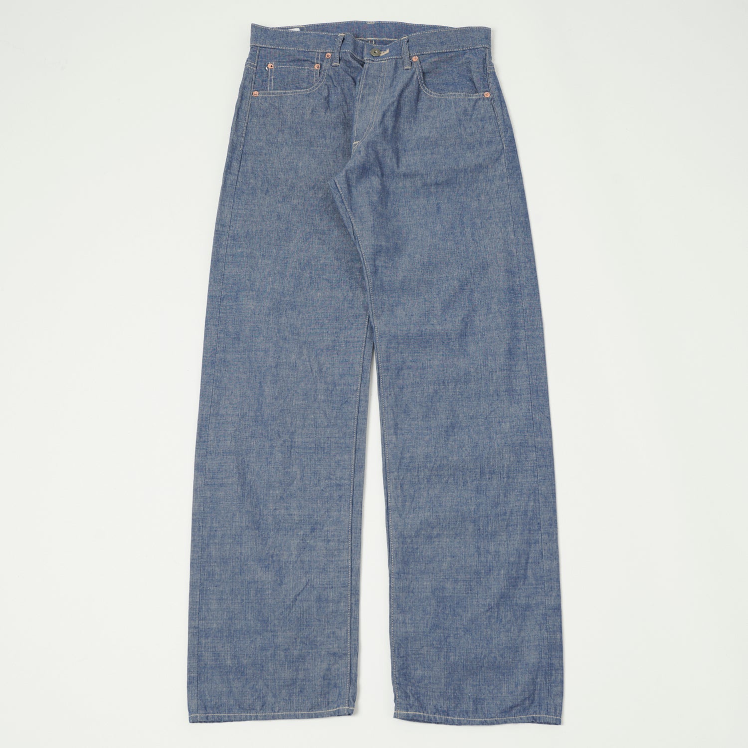 ONI Denim 022-SVCH 8.5oz Selvedge Chambray Wide Straight Jean - One Wash