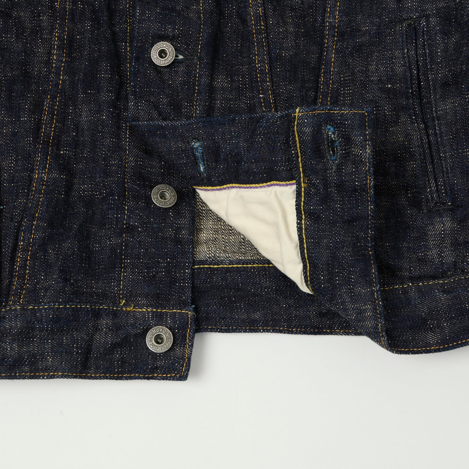 ONI Denim 02527P-Kasuri 17oz Type III Denim Jacket - One Wash