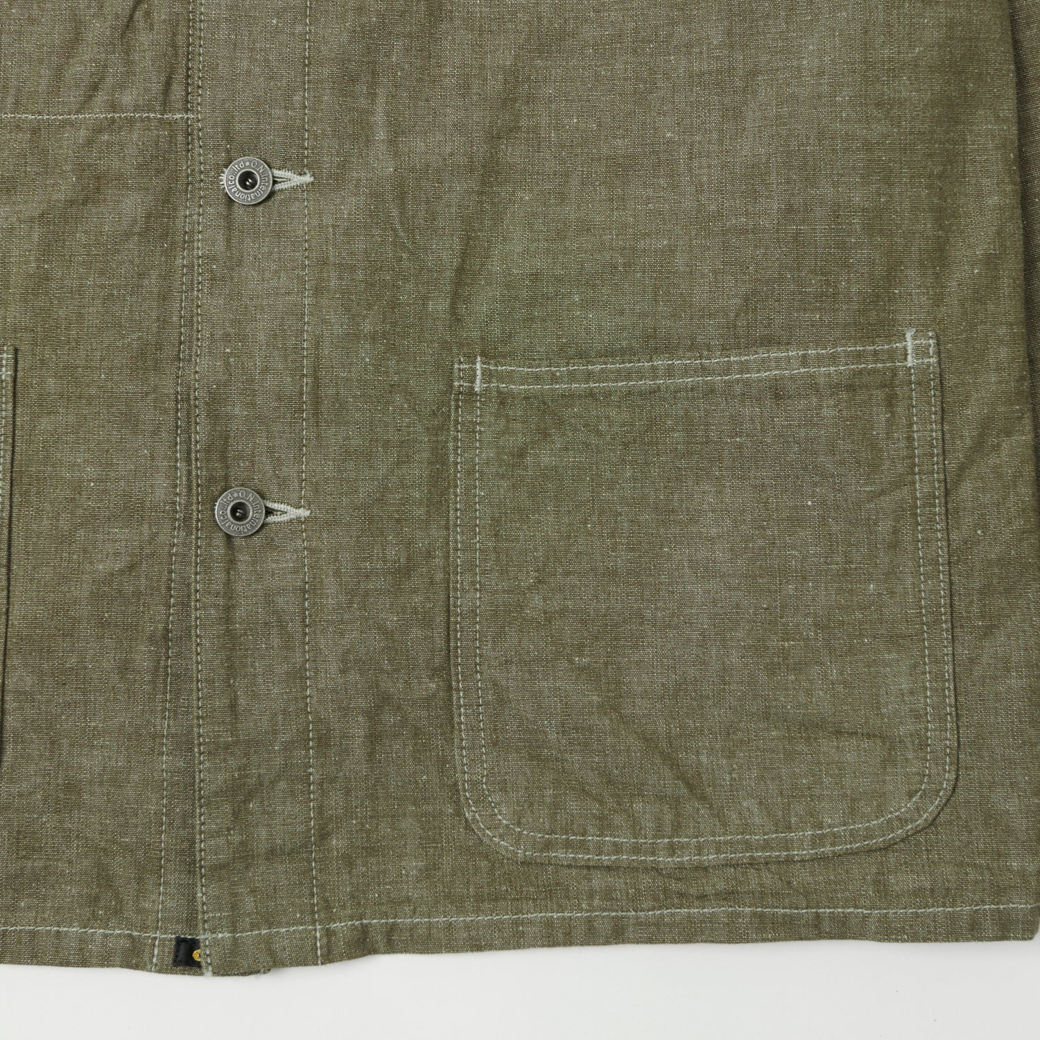 ONI Denim 03101-HCKOL 8.3oz Heavy Chambray Coverall Jacket - Khaki Olive One Wash