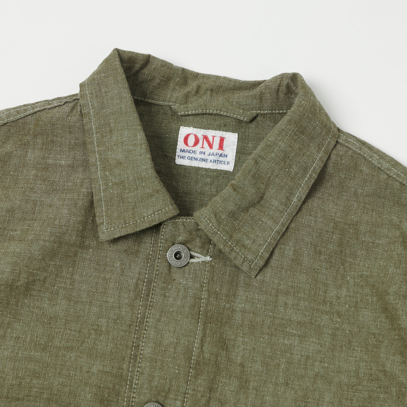 ONI Denim 03101-HCKOL 8.3oz Heavy Chambray Coverall Jacket - Khaki Olive One Wash
