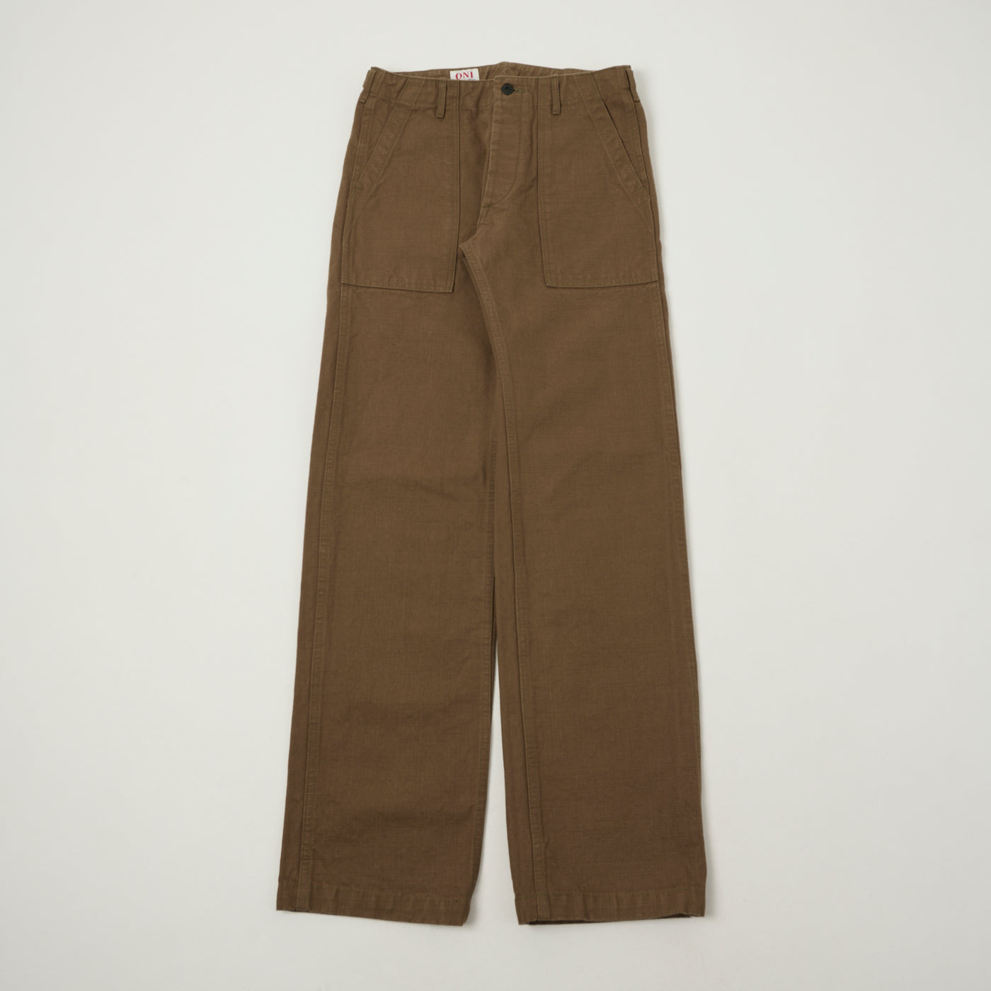 ONI Denim 207HOX-BRK 13oz Sulfur Dyed Canvas Baker Trousers - Brown Khaki