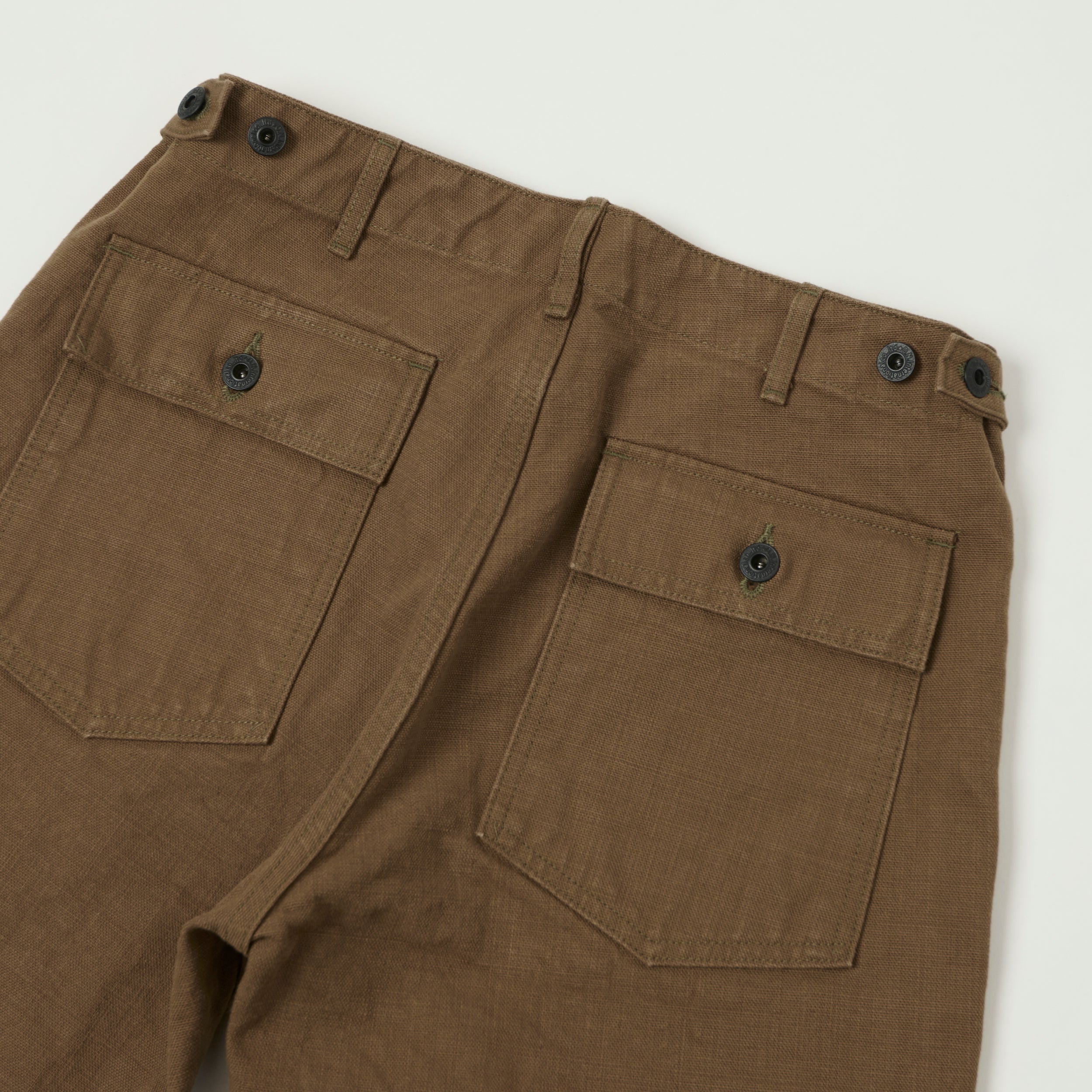 ONI Denim 207HOX-BRK 13oz Sulfur Dyed Canvas Baker Trousers - Brown Khaki