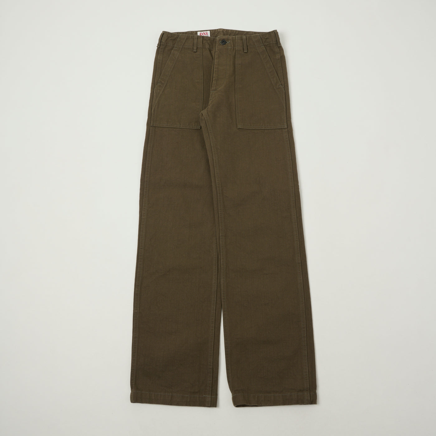 ONI Denim 207HOX-OLB 13oz Sulfur Dyed Canvas Baker Trousers - Olive Brown