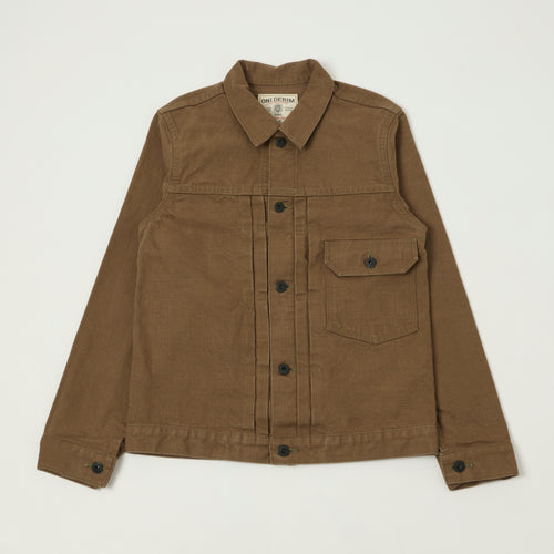 ONI Denim 01507-HOX-OLB 13oz Sulfur Dyed Canvas Type I Denim Jacket - Brown Khaki