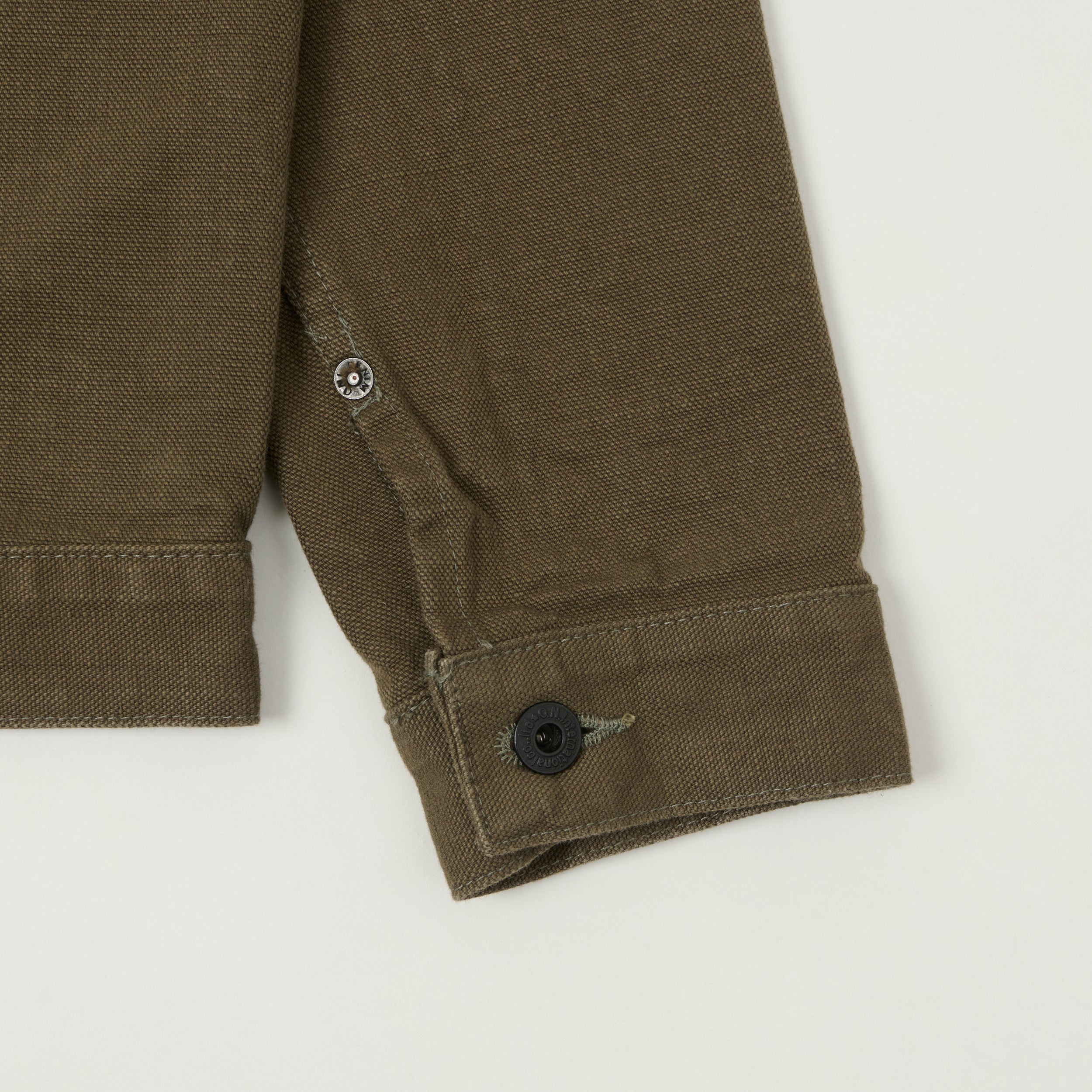 ONI Denim 01507-HOX-BRK 13oz Sulfur Dyed Canvas Type I Denim Jacket - Olive Brown