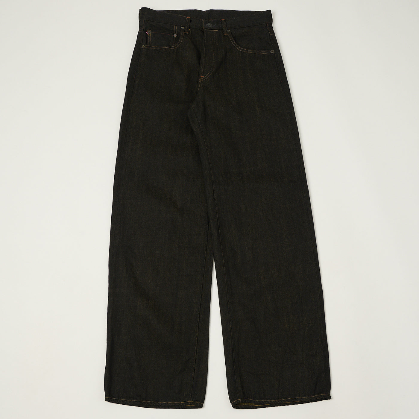 ONI Denim 222-BKOL 12.5oz Black x Olive Extra Wide Straight Jean - One Wash