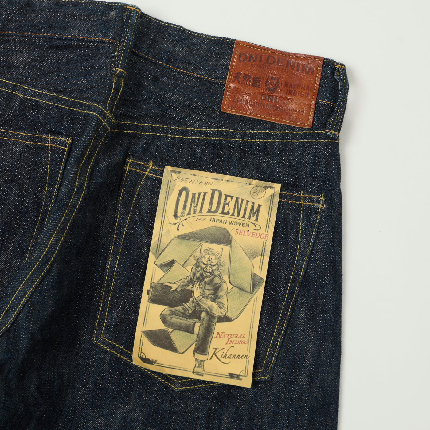 ONI Denim 245NIKHN Natural Indigo Kihannen 18oz Relaxed Tapered Jean - One Wash