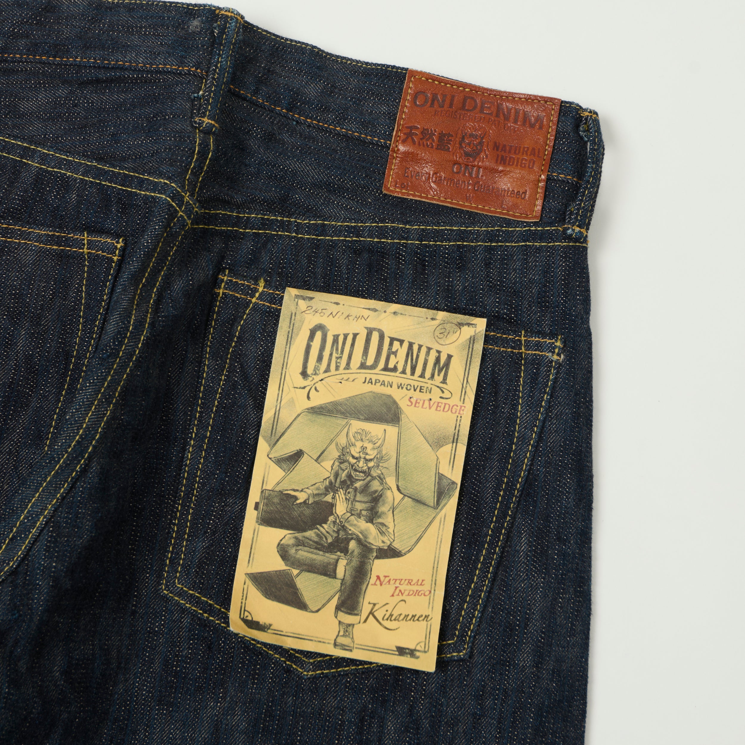 ONI Denim 245NIKHN Natural Indigo Kihannen 18oz Relaxed Tapered Jean - One Wash