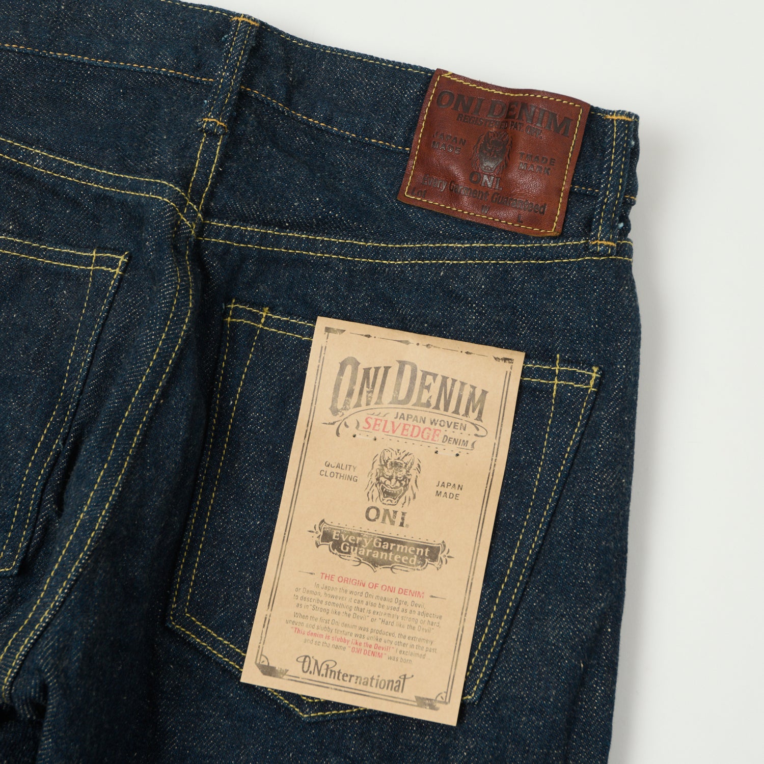 ONI Denim 246ZR-ECRU 'Secret Denim Ecru Weft' 20oz Relaxed Tapered Jean - One Wash