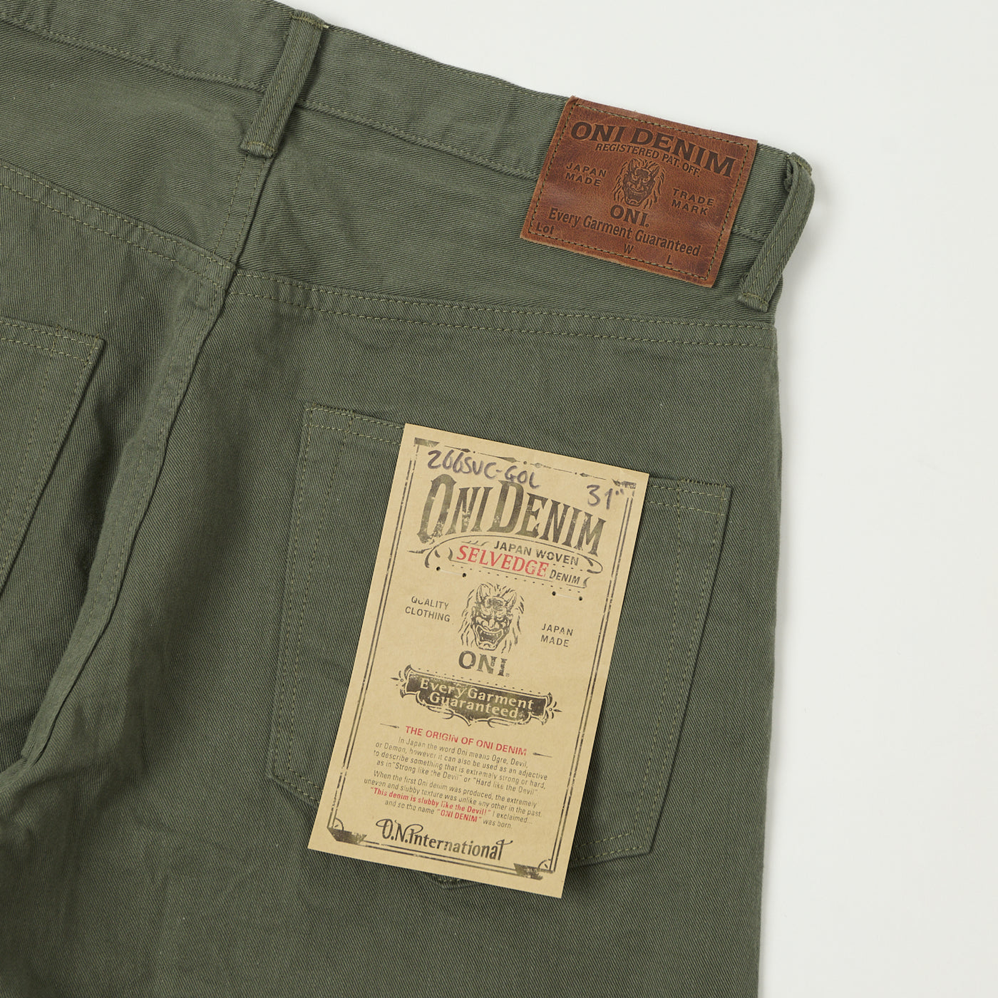 ONI Denim 266SVC-GOL Chino Cloth Regular Straight Jean - Grey/Olive
