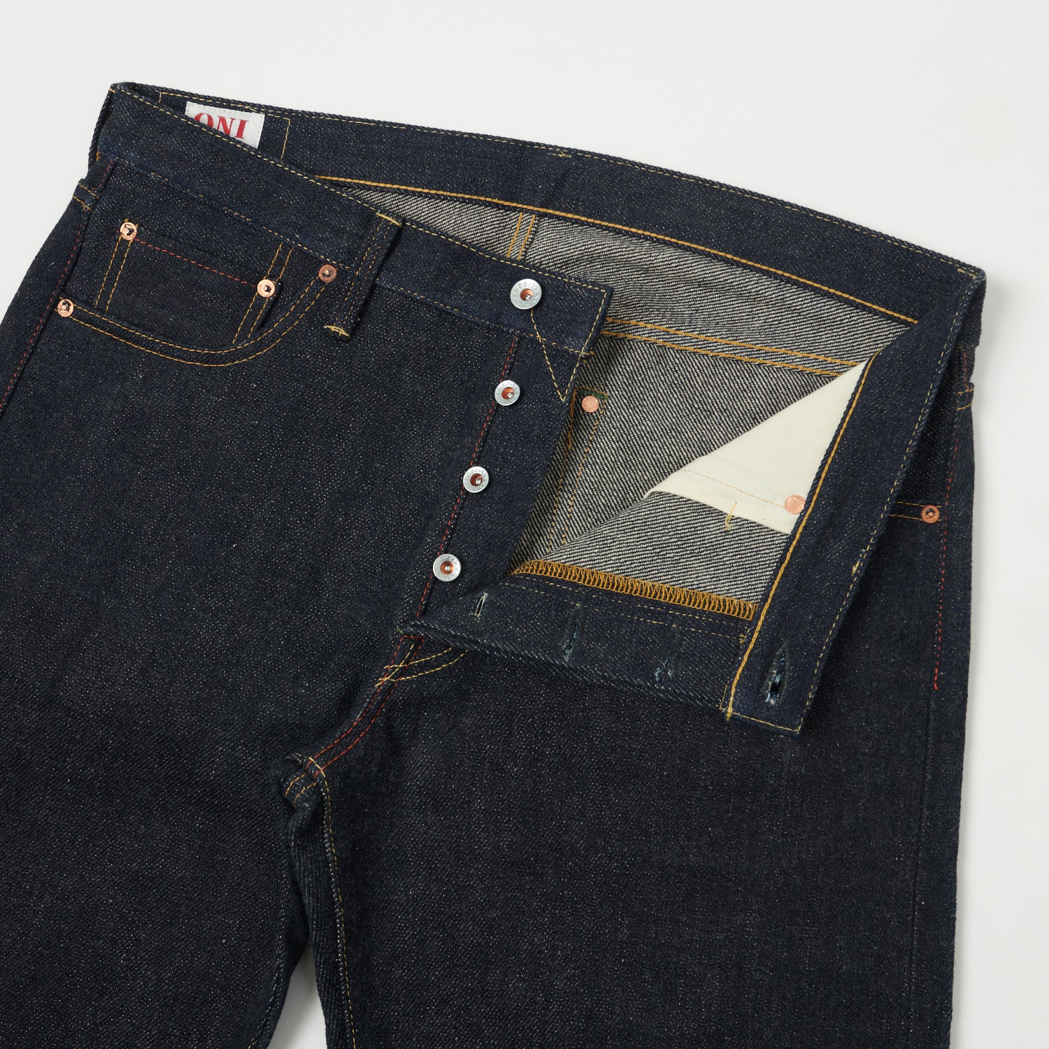 ONI Denim 575 22oz Natural Indigo 'Kabuki' Selvage Slim Straight Jean - One Wash
