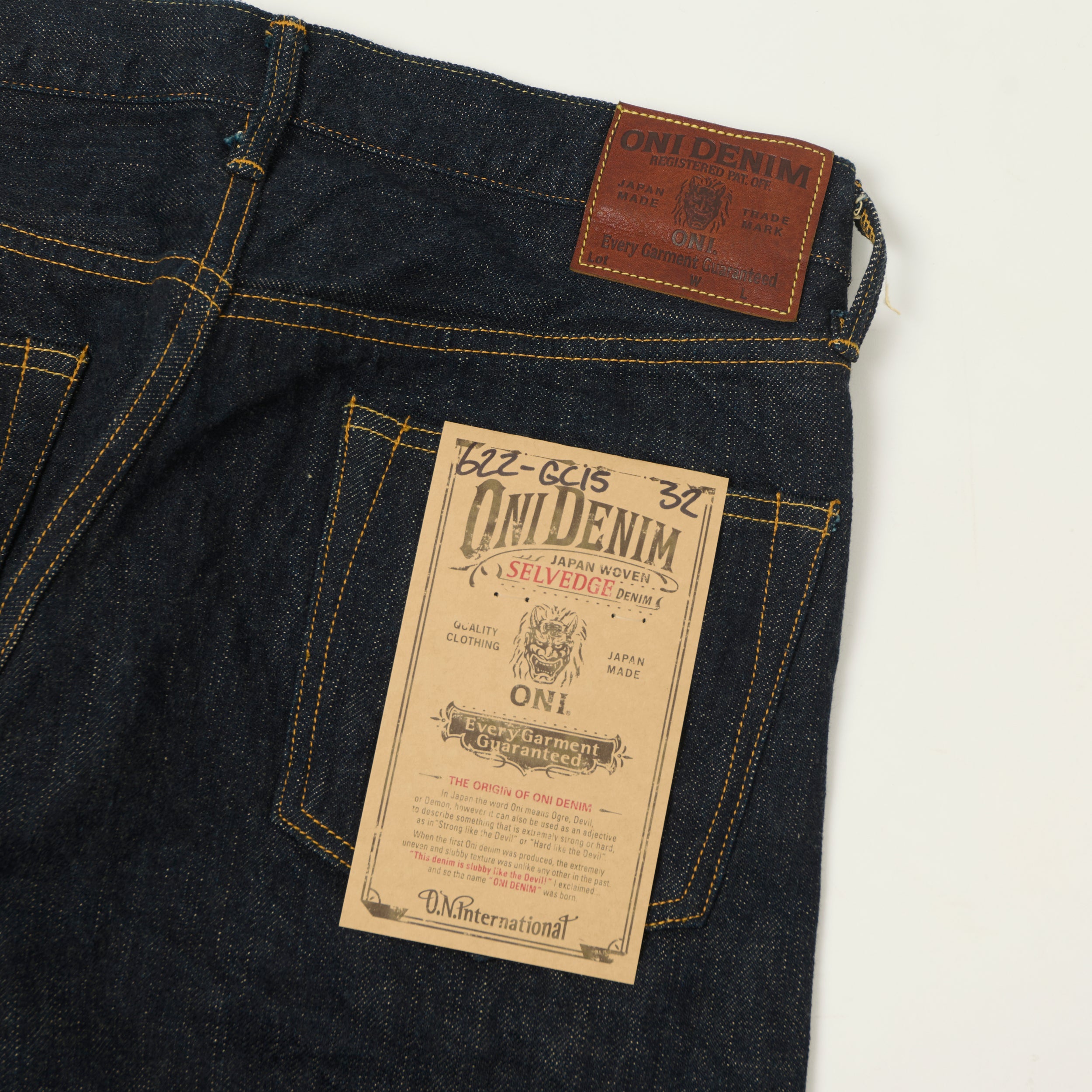 ONI Denim 622-GC15 Green Cast 15oz Regular Tapered Jean - One Wash