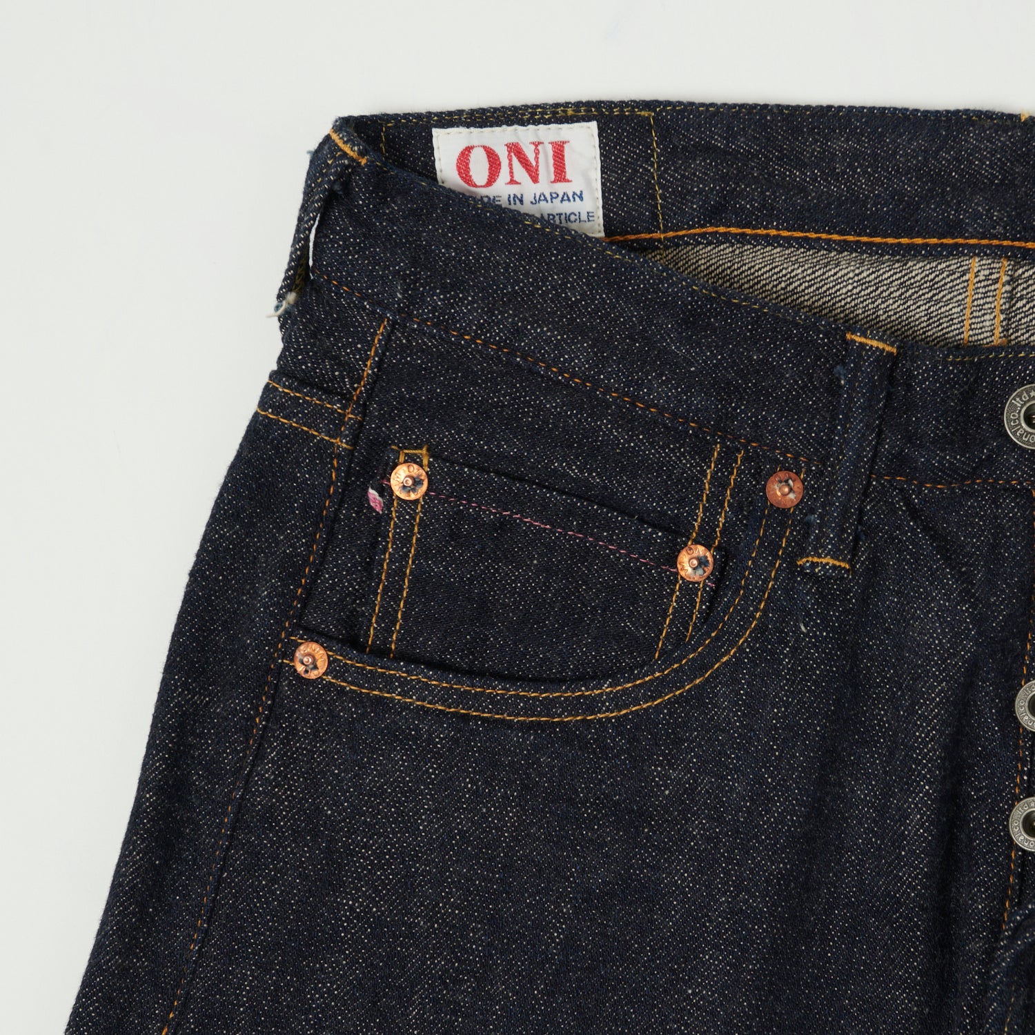 ONI Denim 689 Kiraku II 12oz Natural Indigo Slim Tapered Jean - One Wash