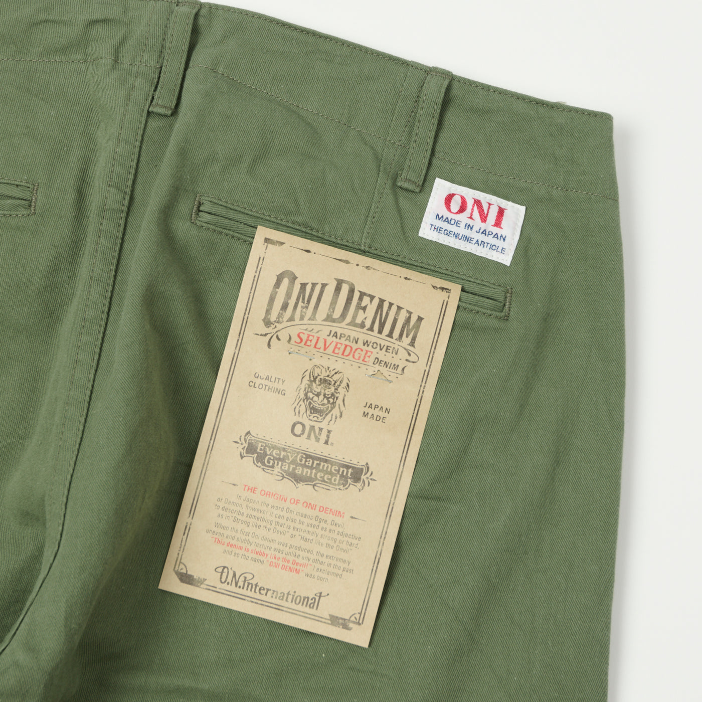ONI Denim 737-SVC-LOL 9.5oz Selvedge Chino - Light Olive