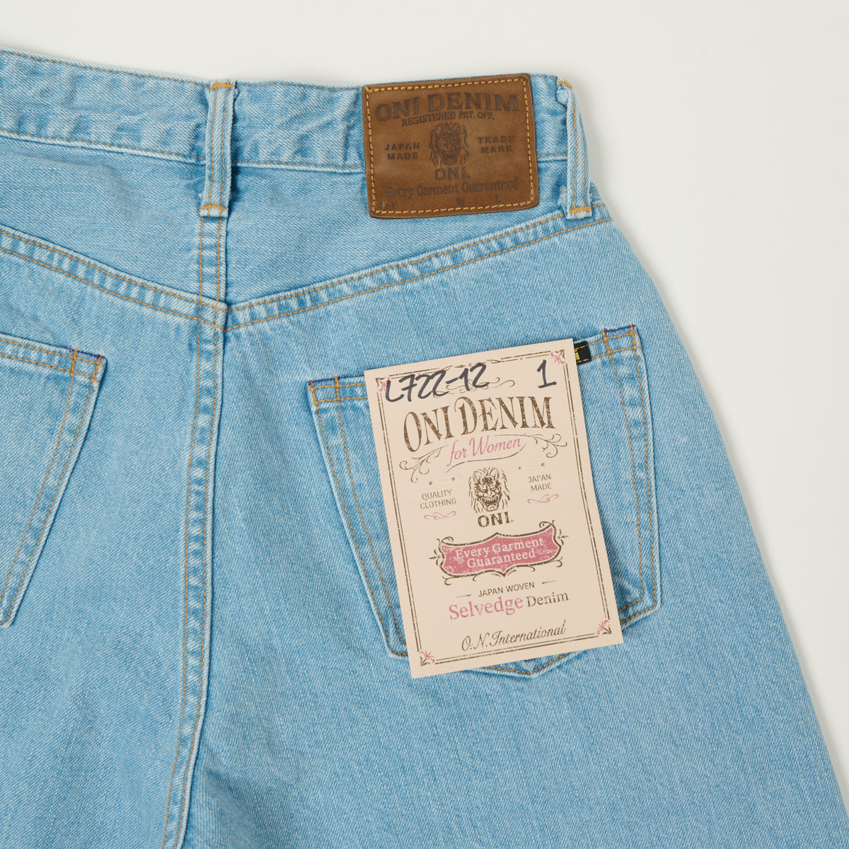 ONI Denim L722-12 Ladies 12oz Extra Wide Straight jean - Bleach Wash
