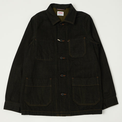 ONI Denim 03100-BKOL 12.5oz Black x Olive Work Jacket - One Wash