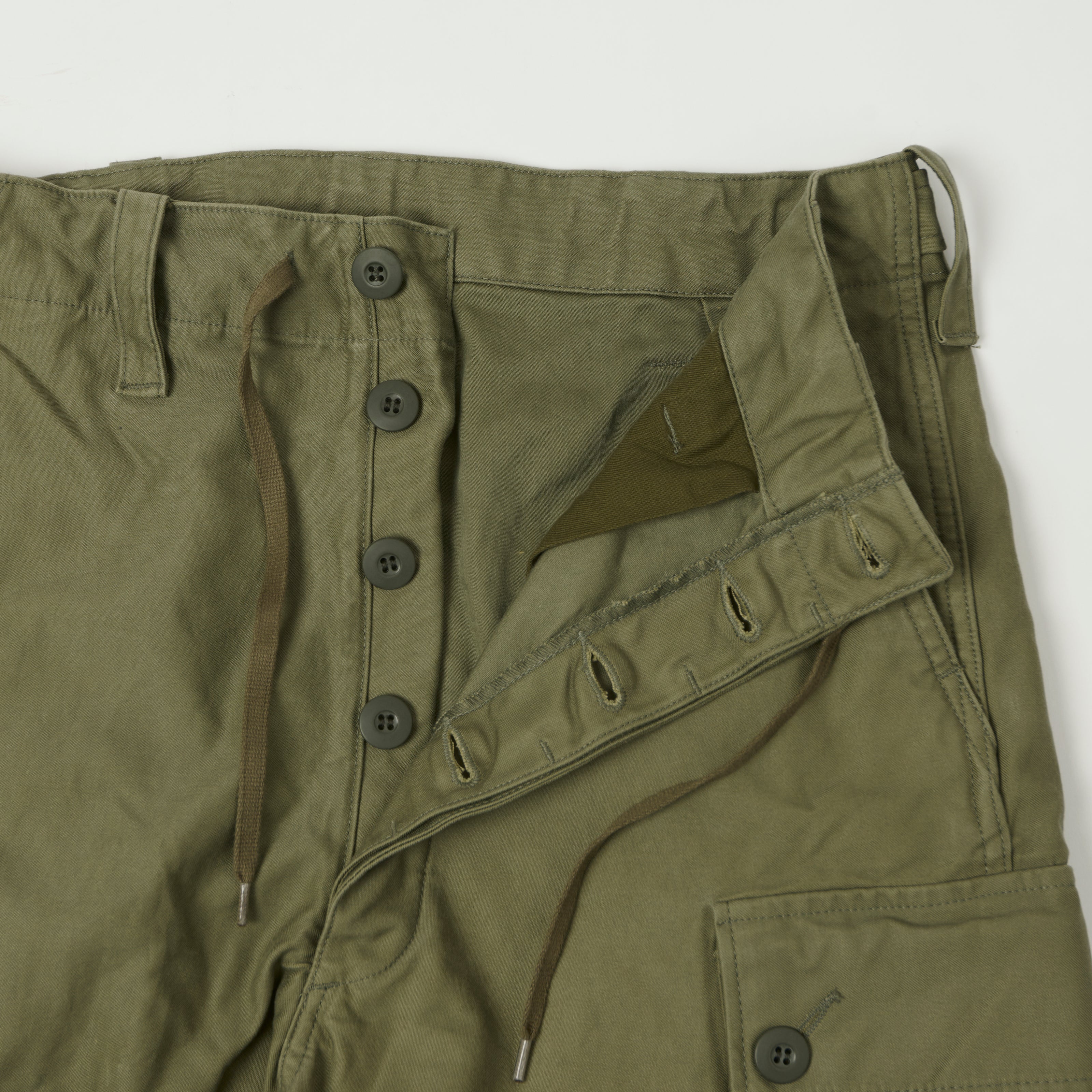 orSlow Sateen Cargo Pants - Army Green