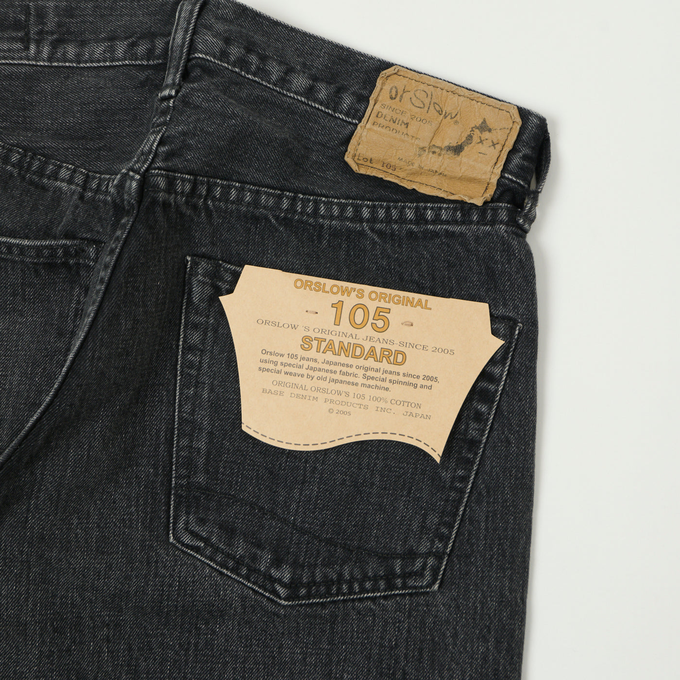 orSlow 105 13.5oz Regular Straight Jean - Black Stonewash