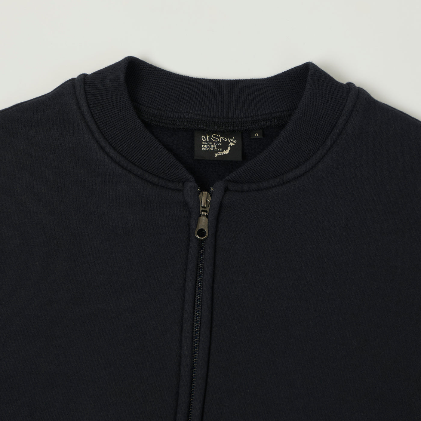 orSlow Zip Through Heavyweight Sweatshirt - Dark Navy