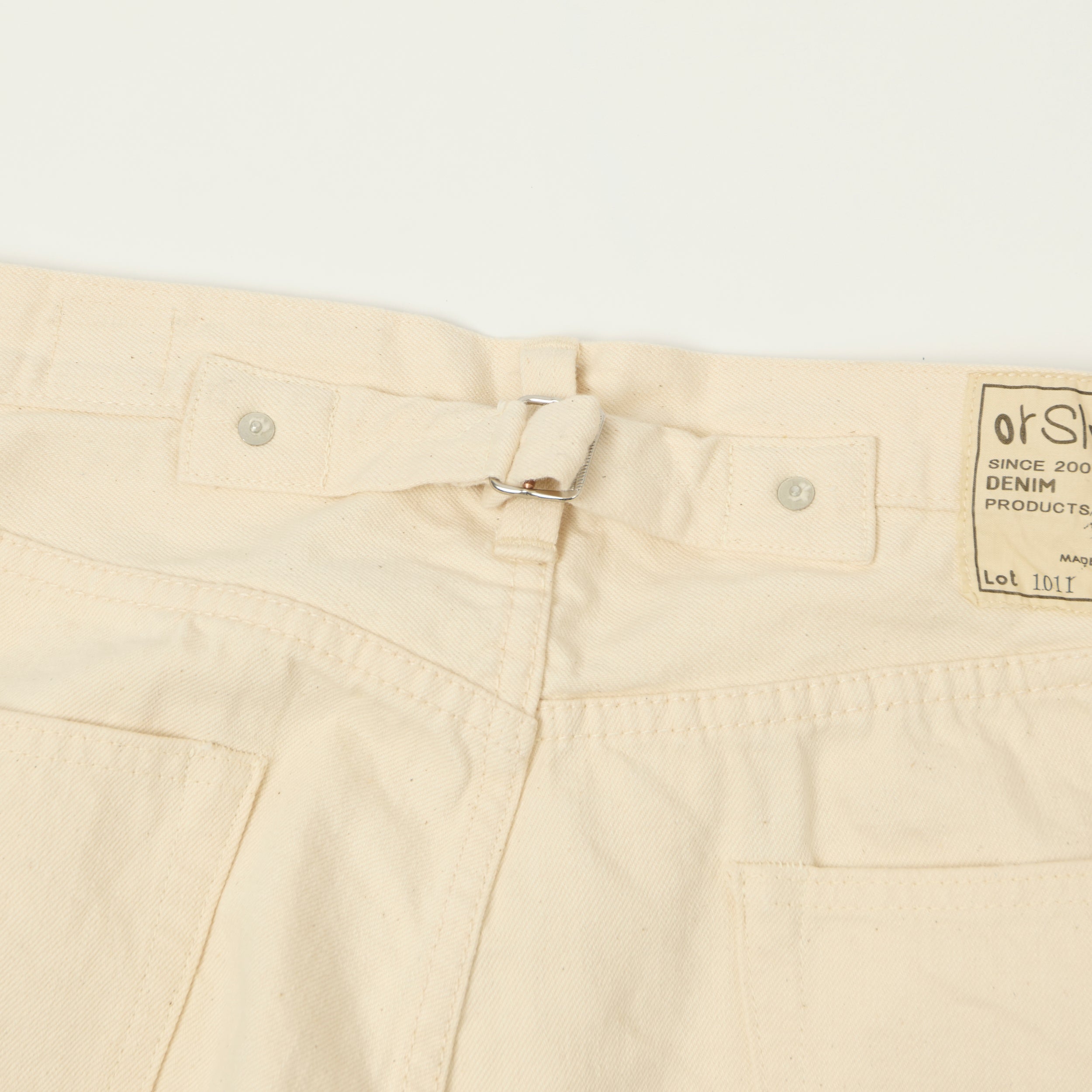 orSlow 'Grandad's' Cinch Back Regular Straight Jean - Ecru