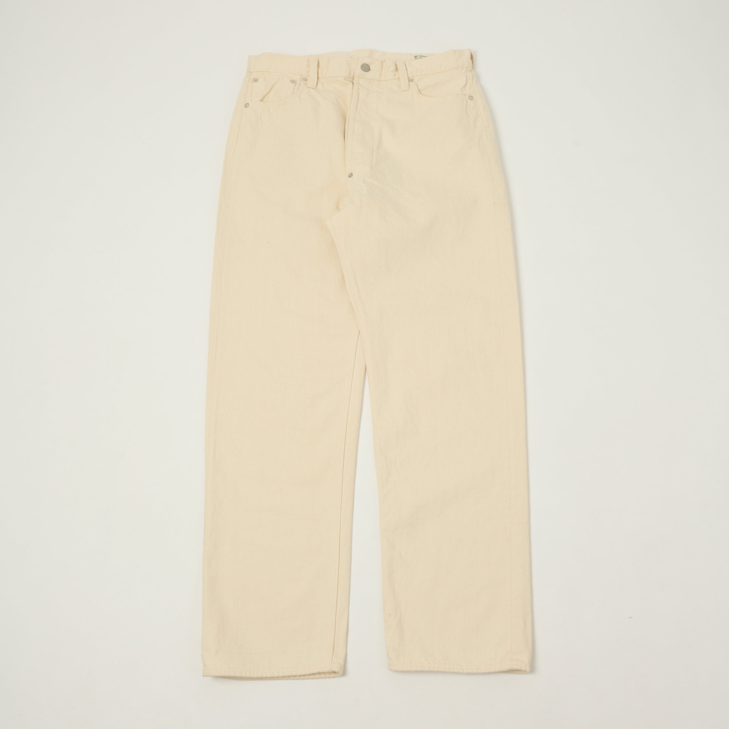 orSlow 'Grandad's' Cinch Back Regular Straight Jean - Ecru