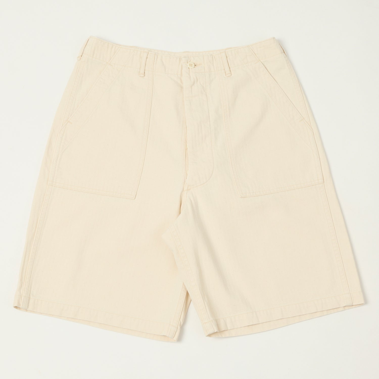 orSlow Herringbone Twill Fatigue Shorts - Ecru