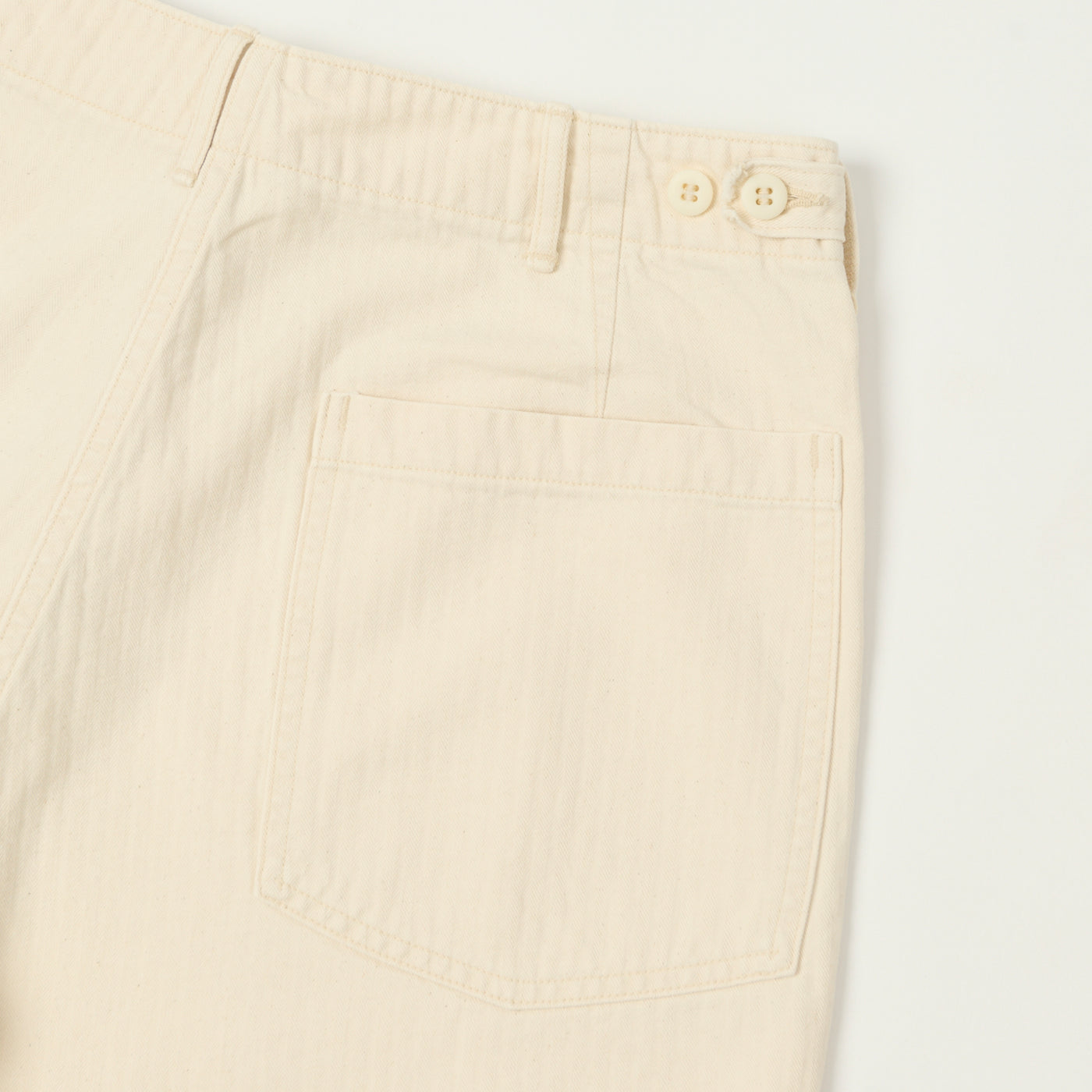 orSlow Herringbone Twill Fatigue Shorts - Ecru