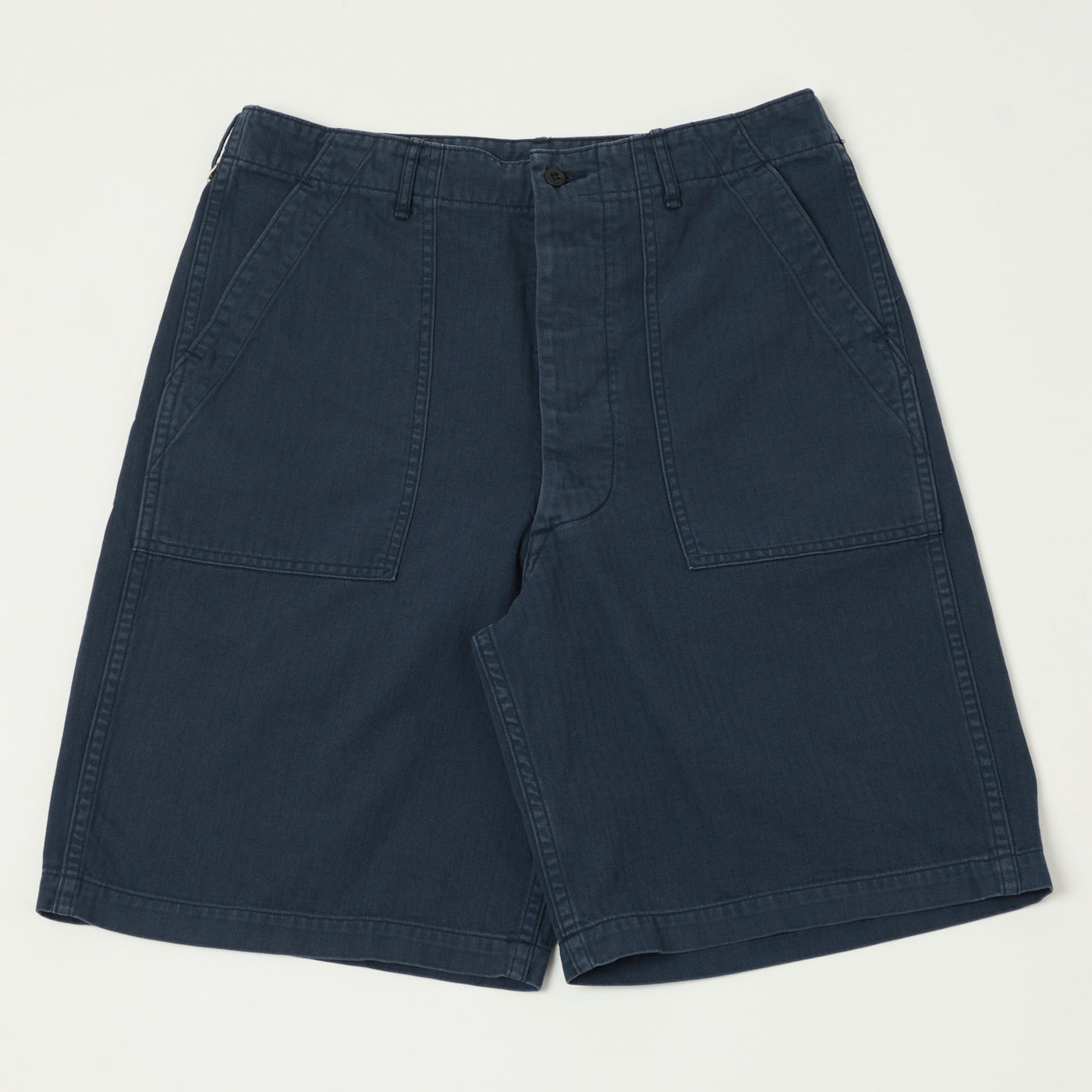 orSlow Herringbone Twill Fatigue Shorts - Navy