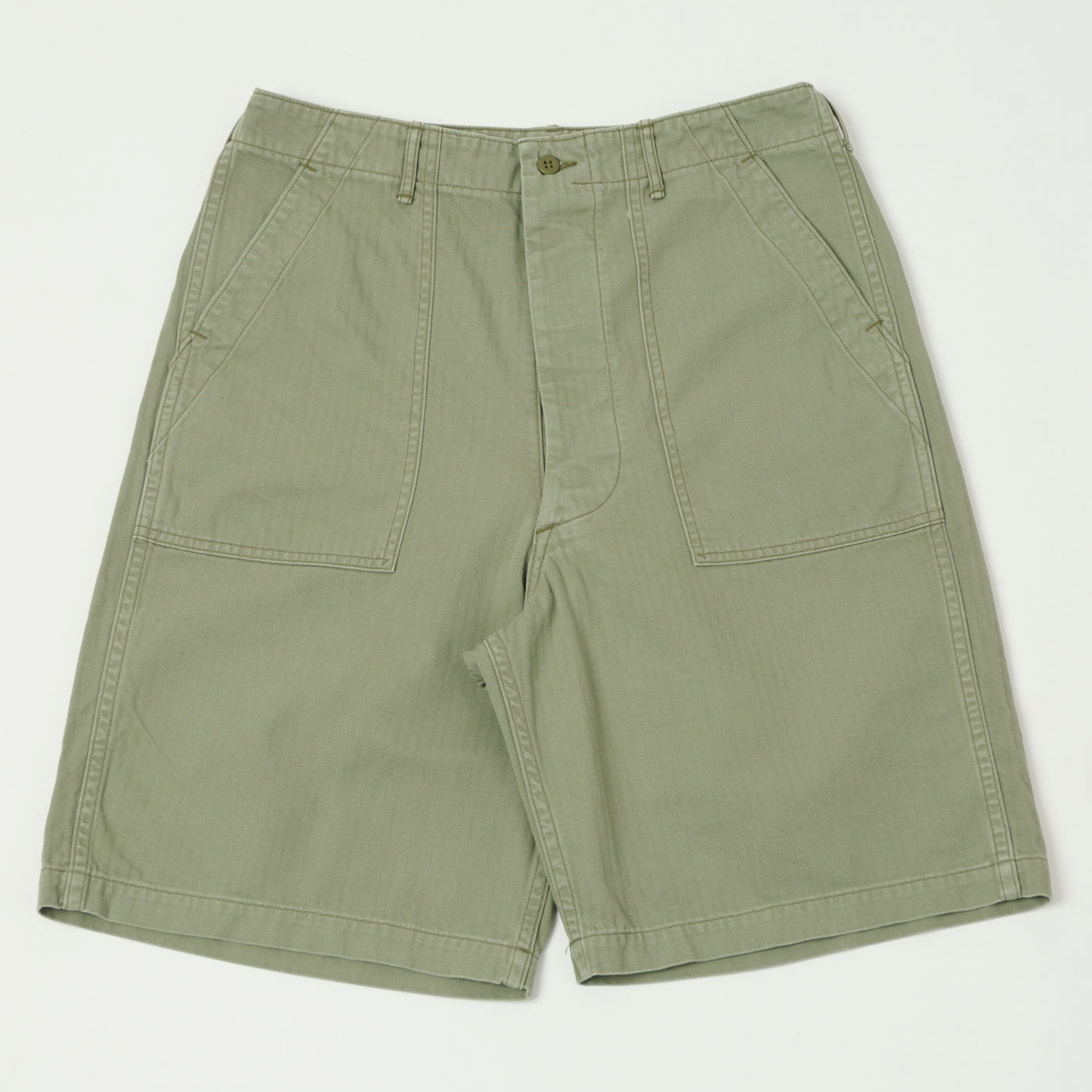 orSlow Herringbone Twill Fatigue Shorts - Green