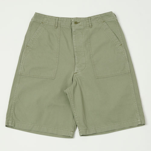 orSlow Herringbone Twill Fatigue Shorts - Green