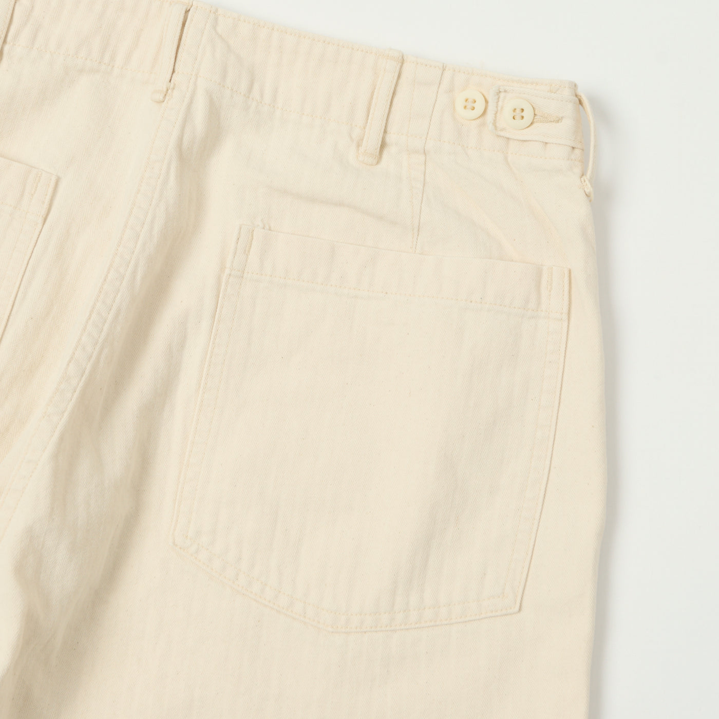 orSlow Herringbone Twill Lightweight Fatigue Pants - Ecru