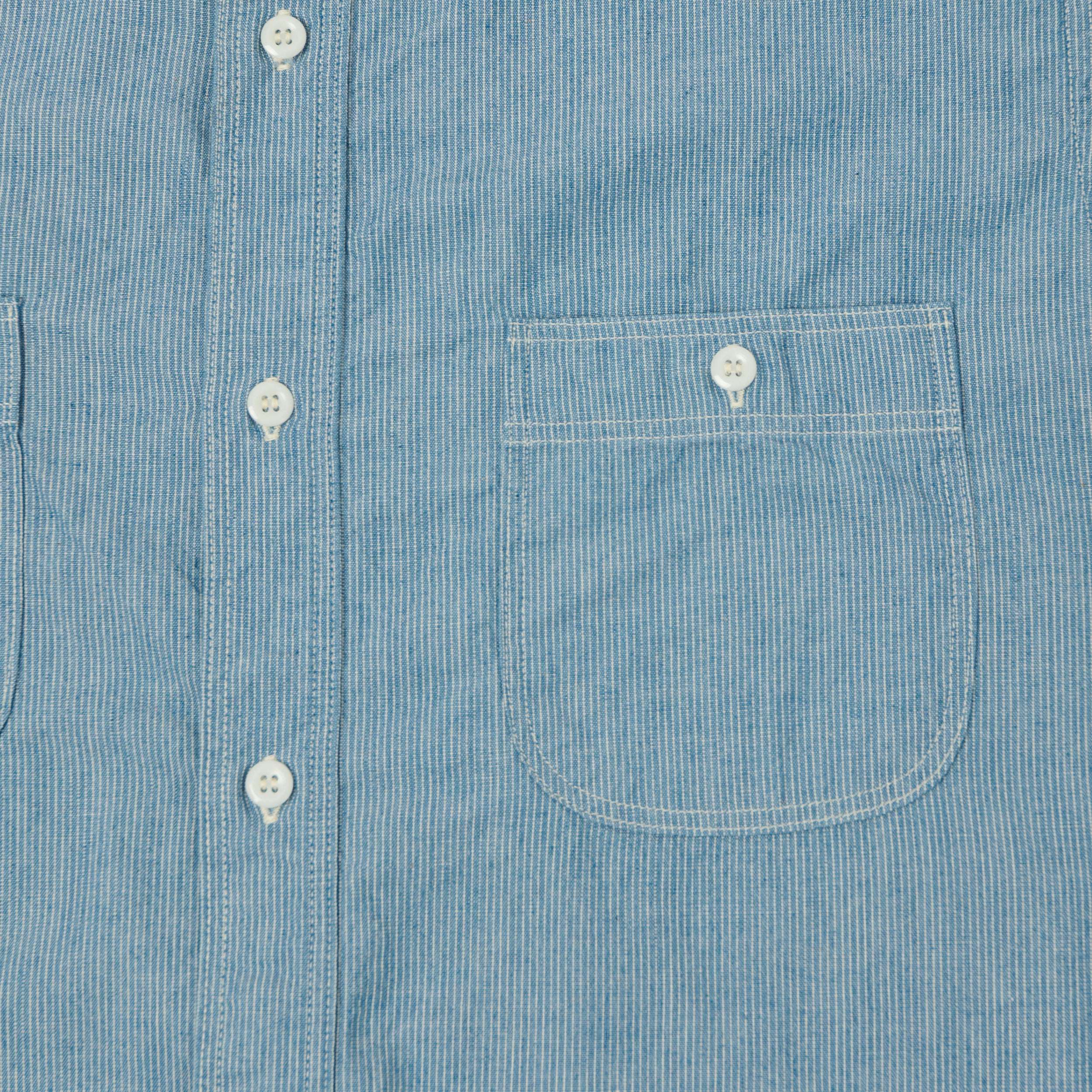 orSlow Vintage Chambray Work Shirt - Hickory Stripe
