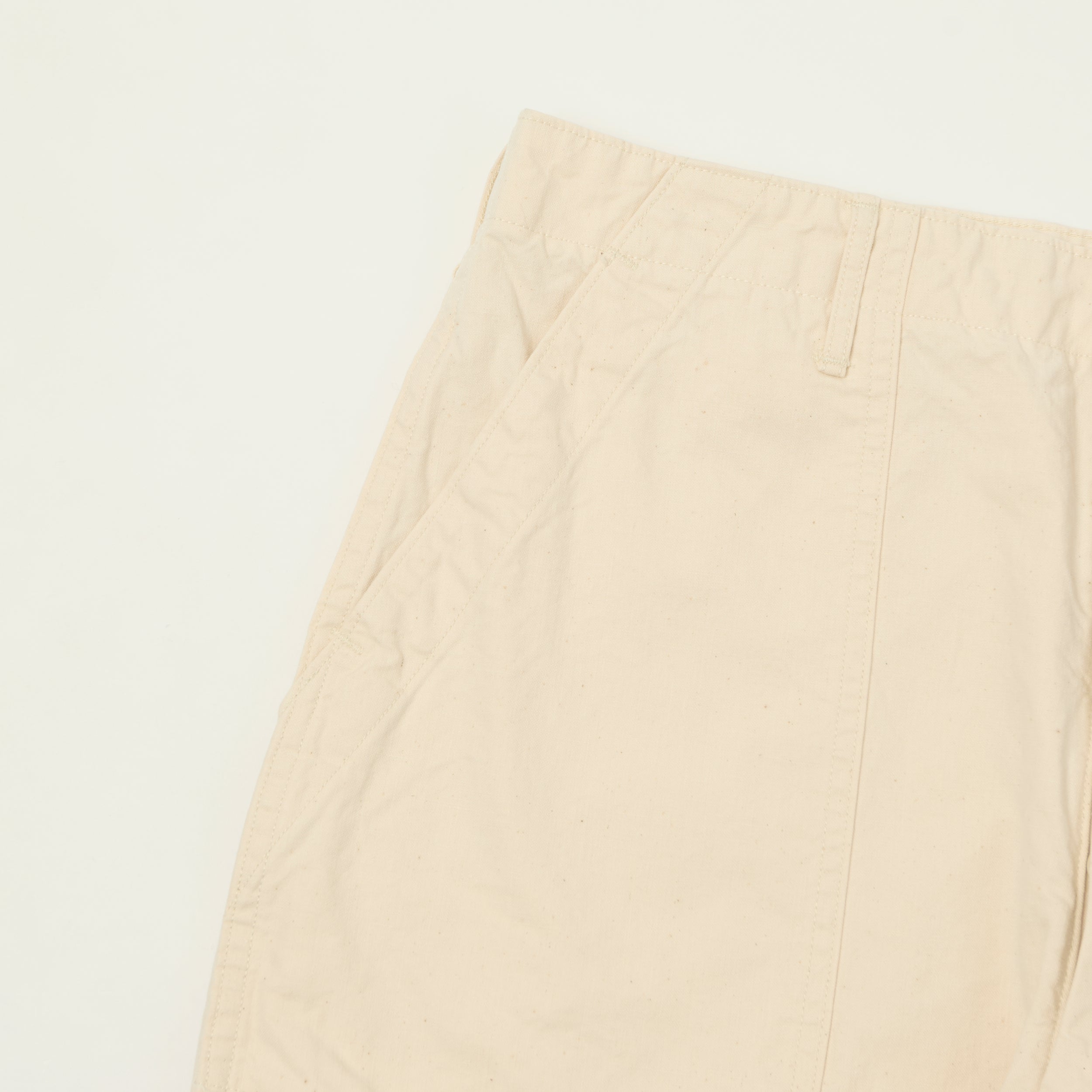 orSlow Lightweight Canvas Summer Fatigue Trousers - Ecru