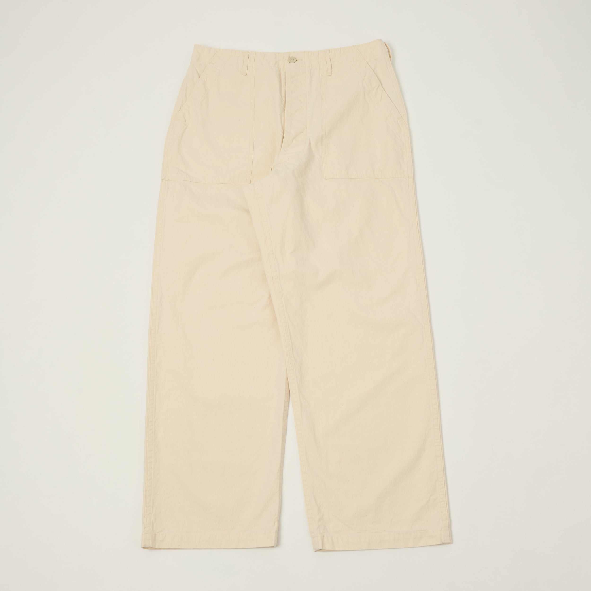 orSlow Lightweight Canvas Summer Fatigue Trousers - Ecru