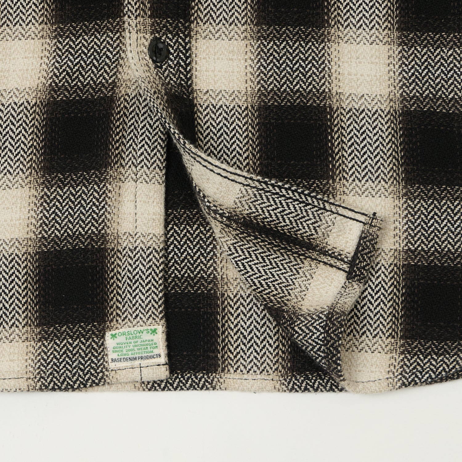 orSlow Herringbone Buffalo Check Flannel Shirt - Black/White