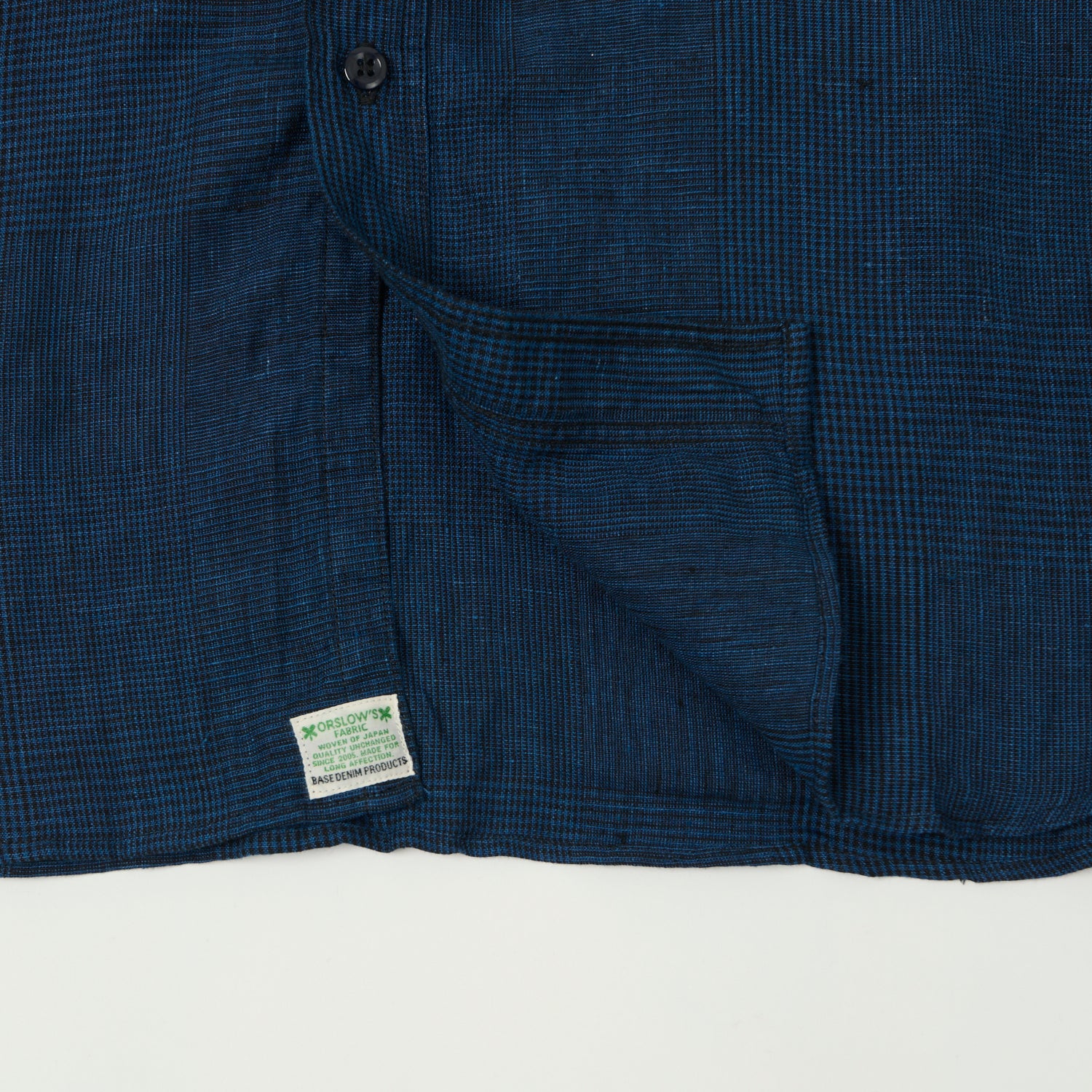orSlow Linen Poplin Check Work Shirt - Indigo