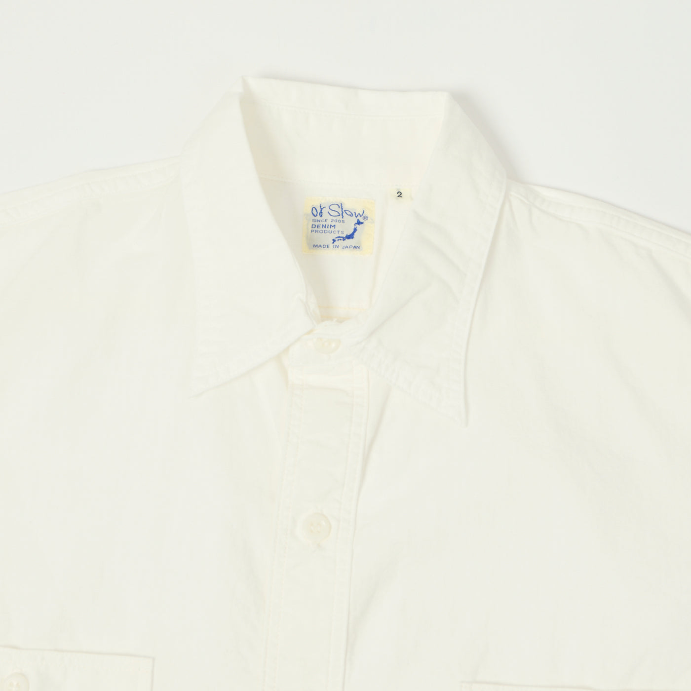orSlow Short Sleeve Chambray Work Shirt - White