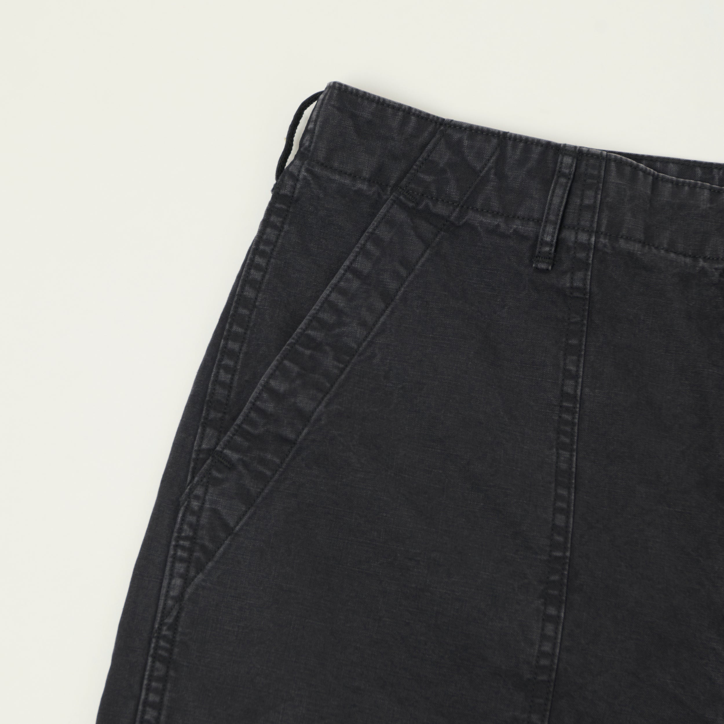 orSlow Lightweight Canvas Summer Fatigue Shorts - Black