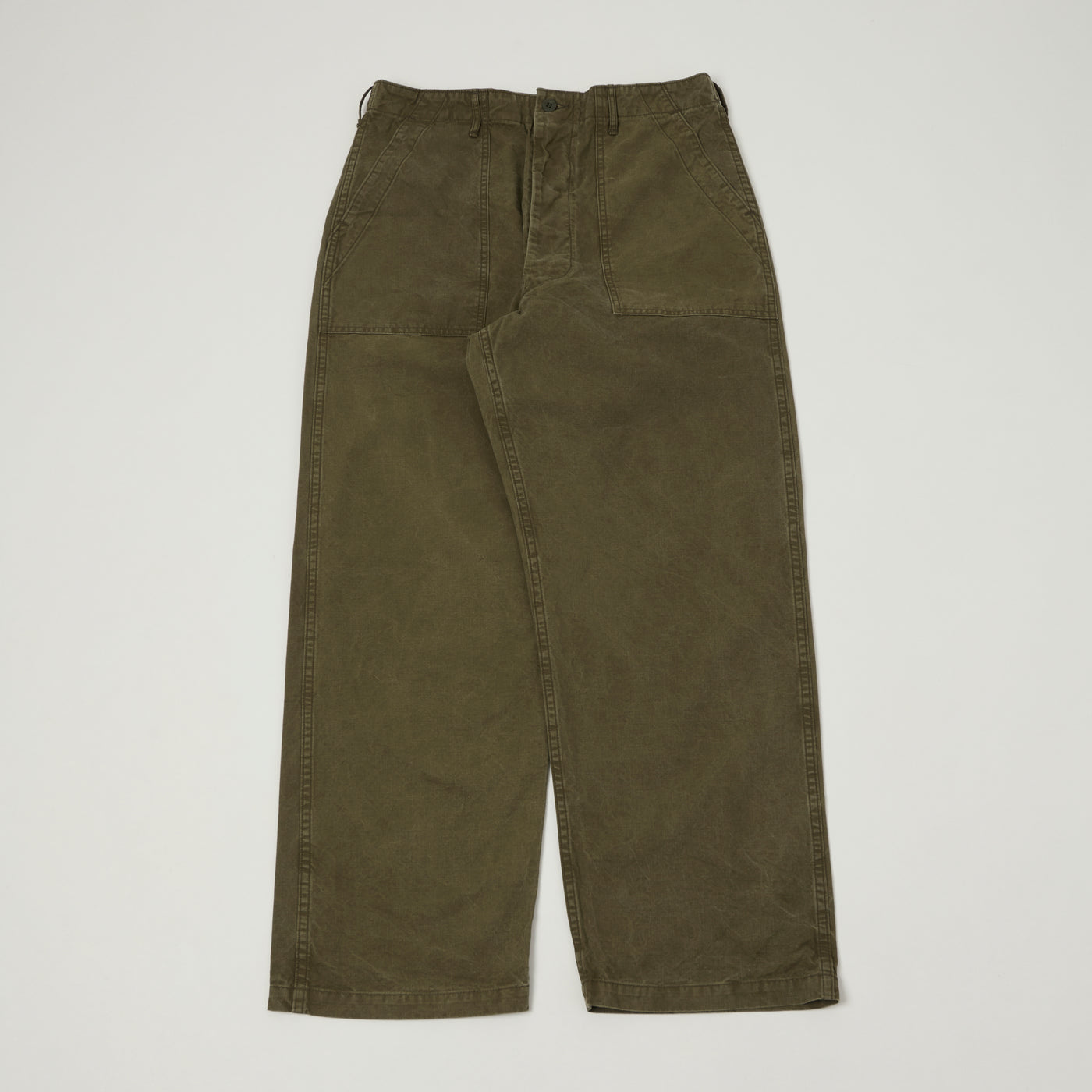 orSlow Lightweight Canvas Summer Fatigue Trouser - Faded Olive