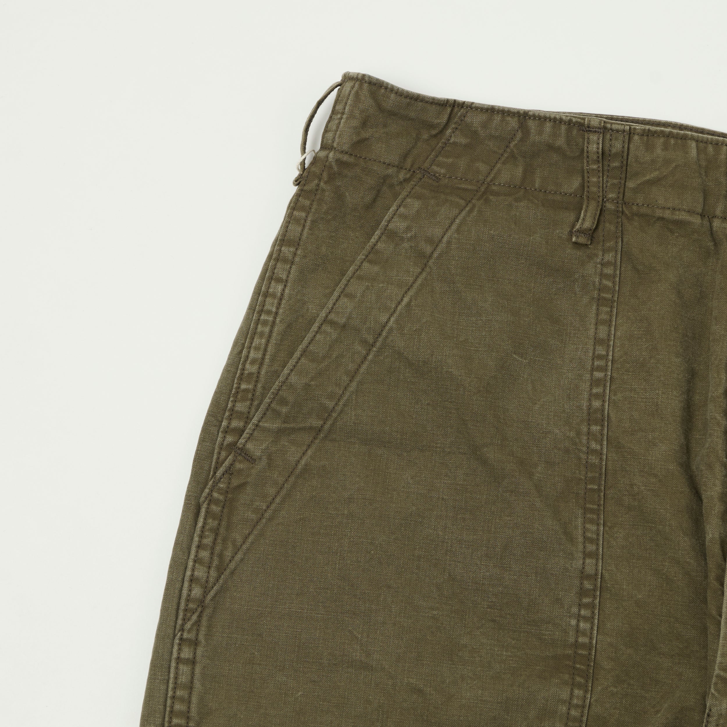 orSlow Lightweight Canvas Summer Fatigue Trouser - Faded Olive